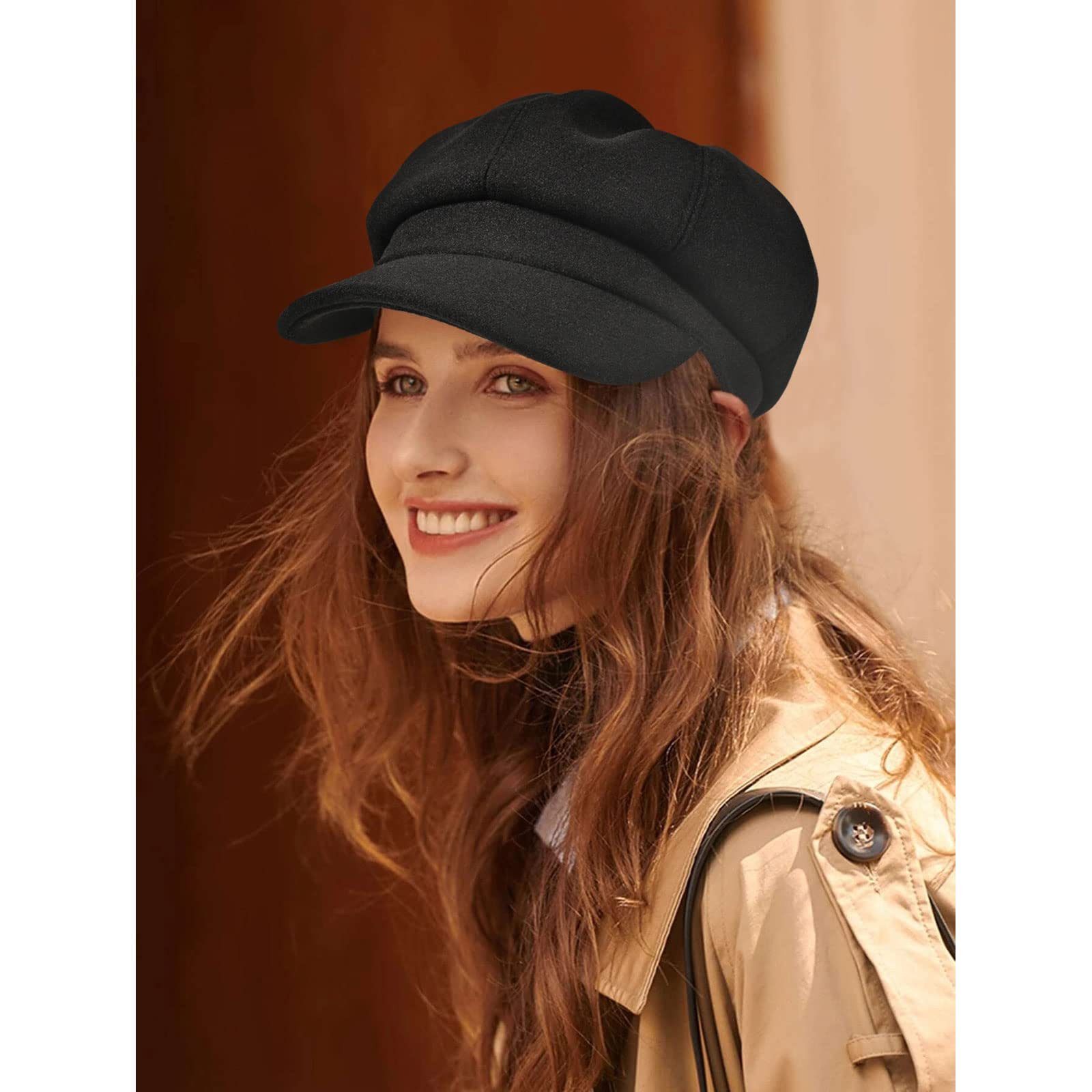 Bextsrack Baskenmütze Schirmmütze Barett Cap Ballonmütze mit Visier für Vier Jahreszeiten