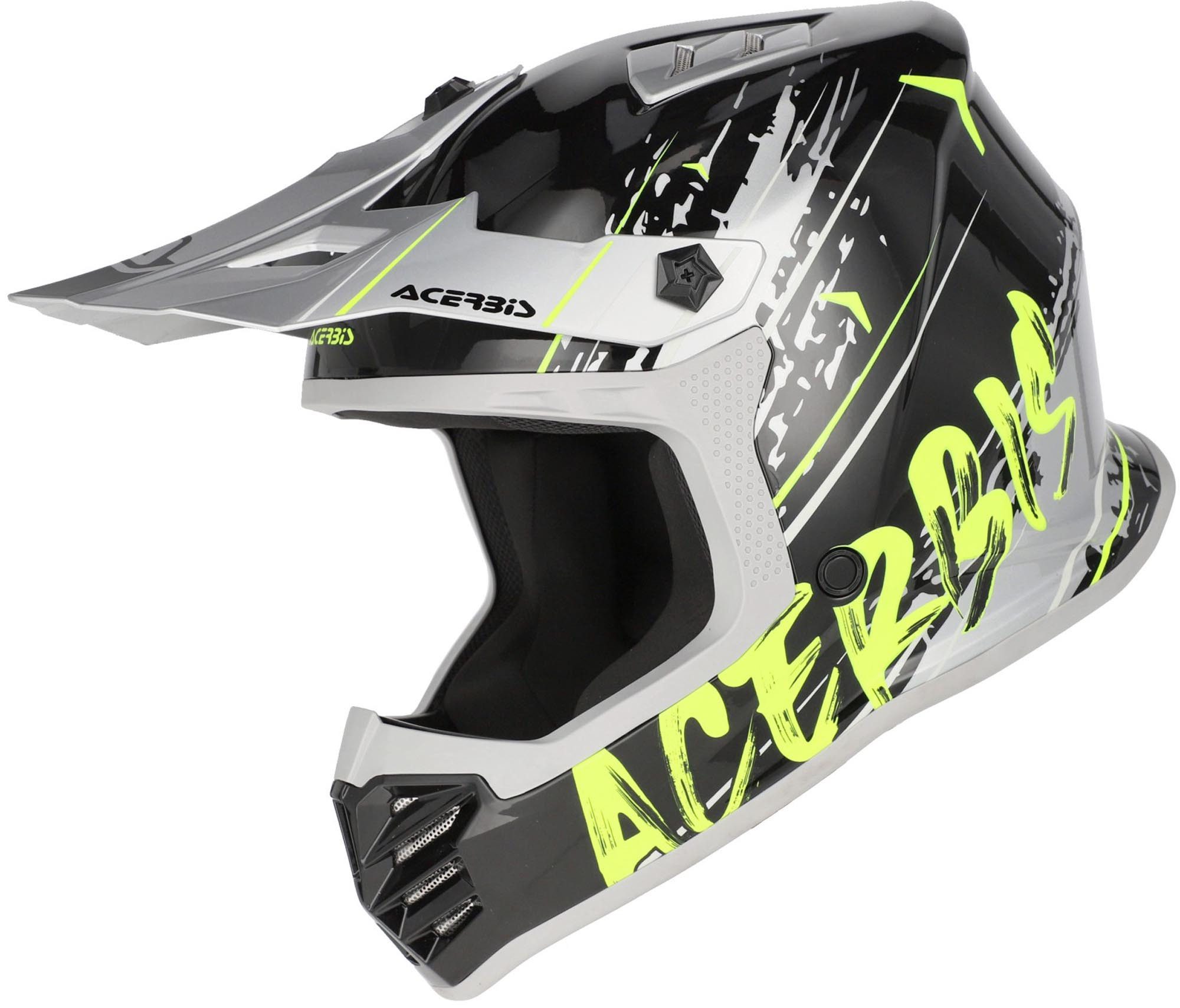 Acerbis Motocrosshelm Profile Scratch Jugend Motocross Helm, herausnehmbares Innenfutter