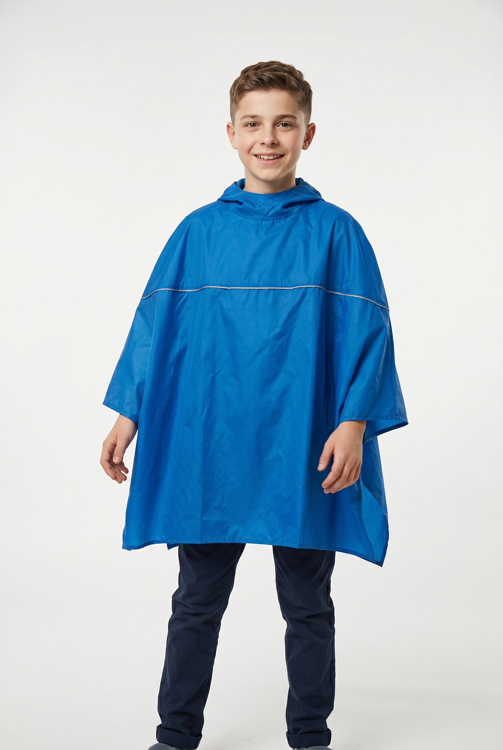 VAUDE Regenponcho mit reflektierenden Elementen, aus Polyamid, wasserdicht