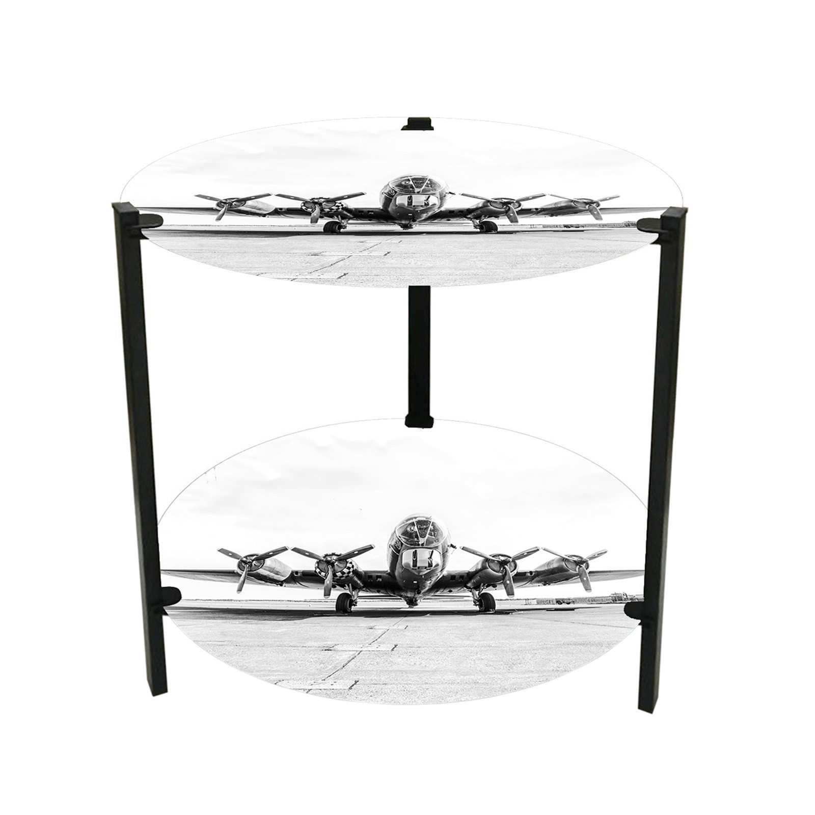 HTI-Line Beistelltisch Beistelltisch Duo Airplane (Stück, 1-St., 1 Beistelltisch), Ablagetisch rund Couchtisch Nachttisch 2 Ablagen