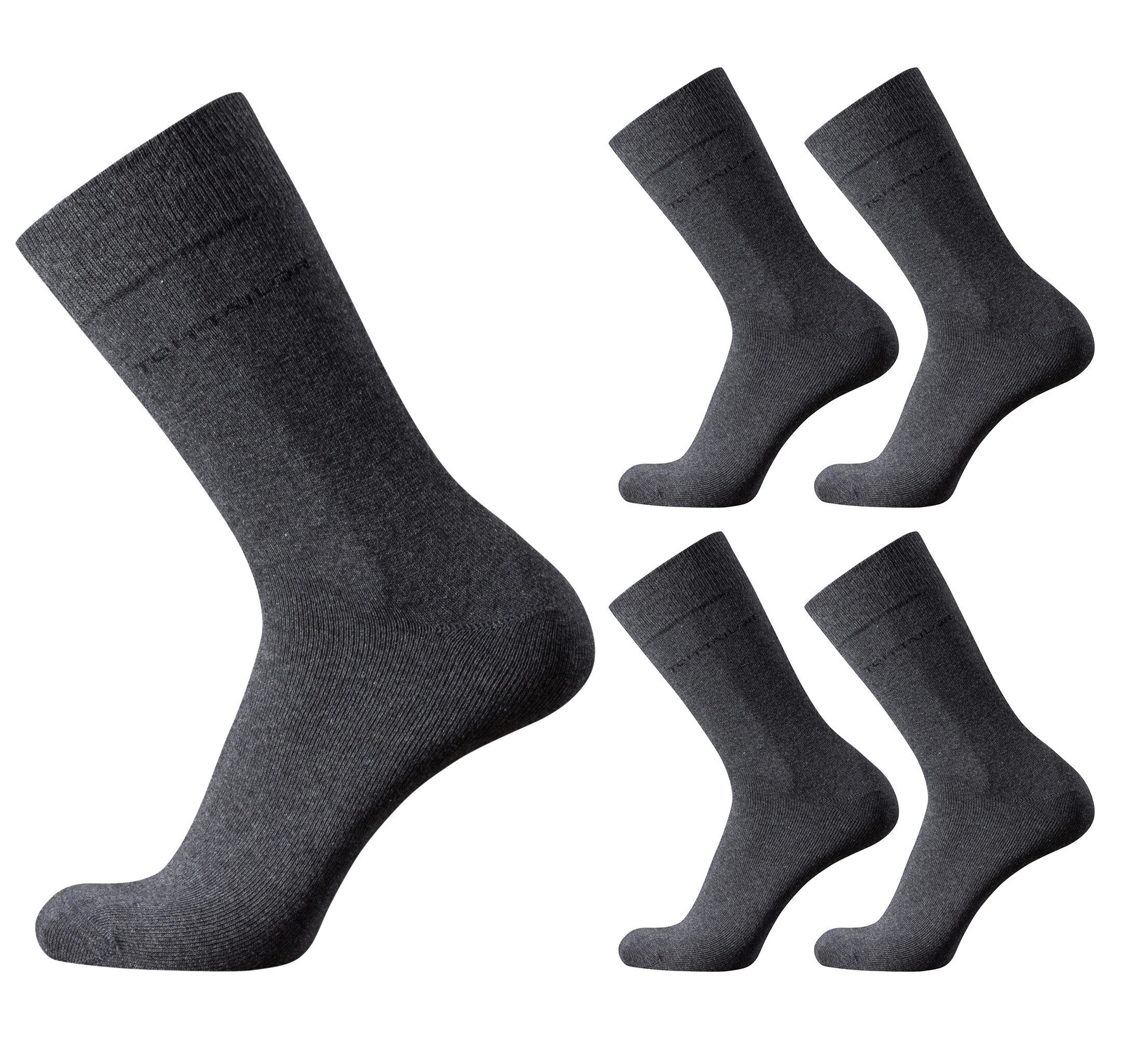 Socken Tom Tailor Herren Socken 4er Pack uni basic anthrazit. 43-46