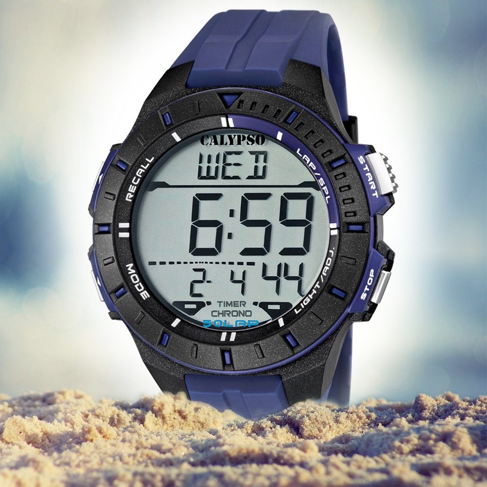 CALYPSO WATCHES Digitaluhr Calypso Herren Sport blau, K5607/2, Uhr PURarmband Armbanduhr Sport Herren rund
