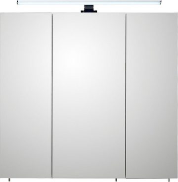 Saphir Spiegelschrank Quickset 360 Breite 75 cm, 3-türig, LED-Beleuchtung, Schalter-/Steckdosenbox