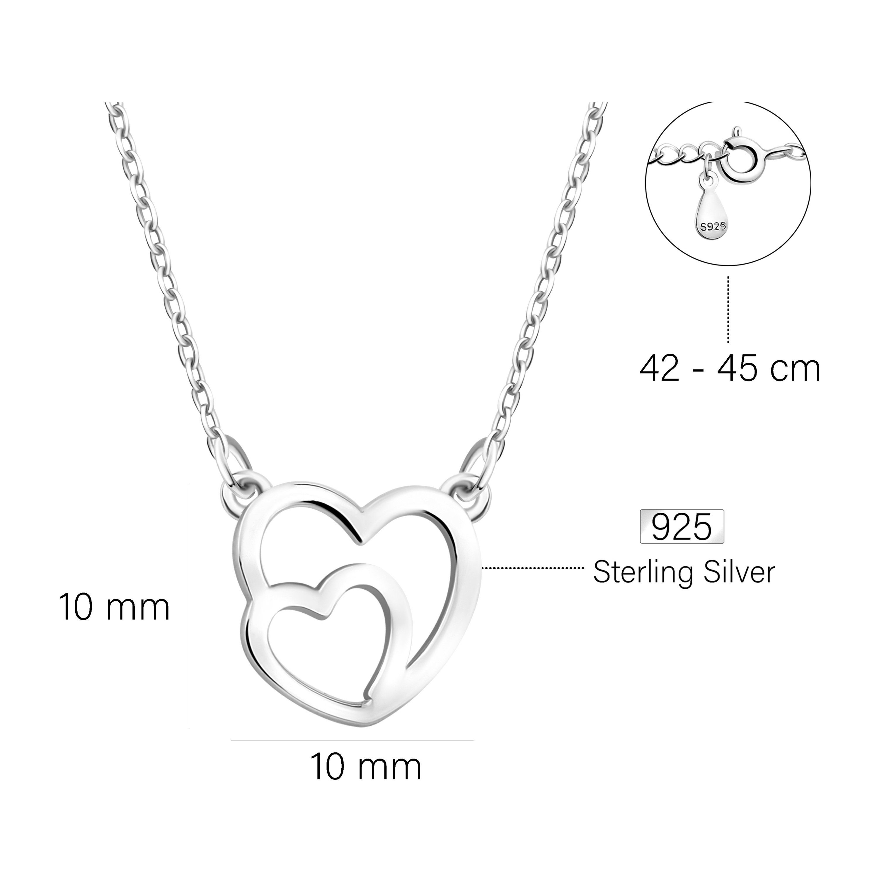 Sofia Milani Kette mit Anhänger Silber Herz, Schmuck Damen 925