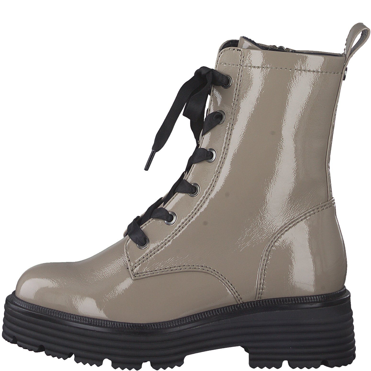 Tamaris Damen Stiefelette 1-25226-29-371 TAUPE PATENT Stiefelette