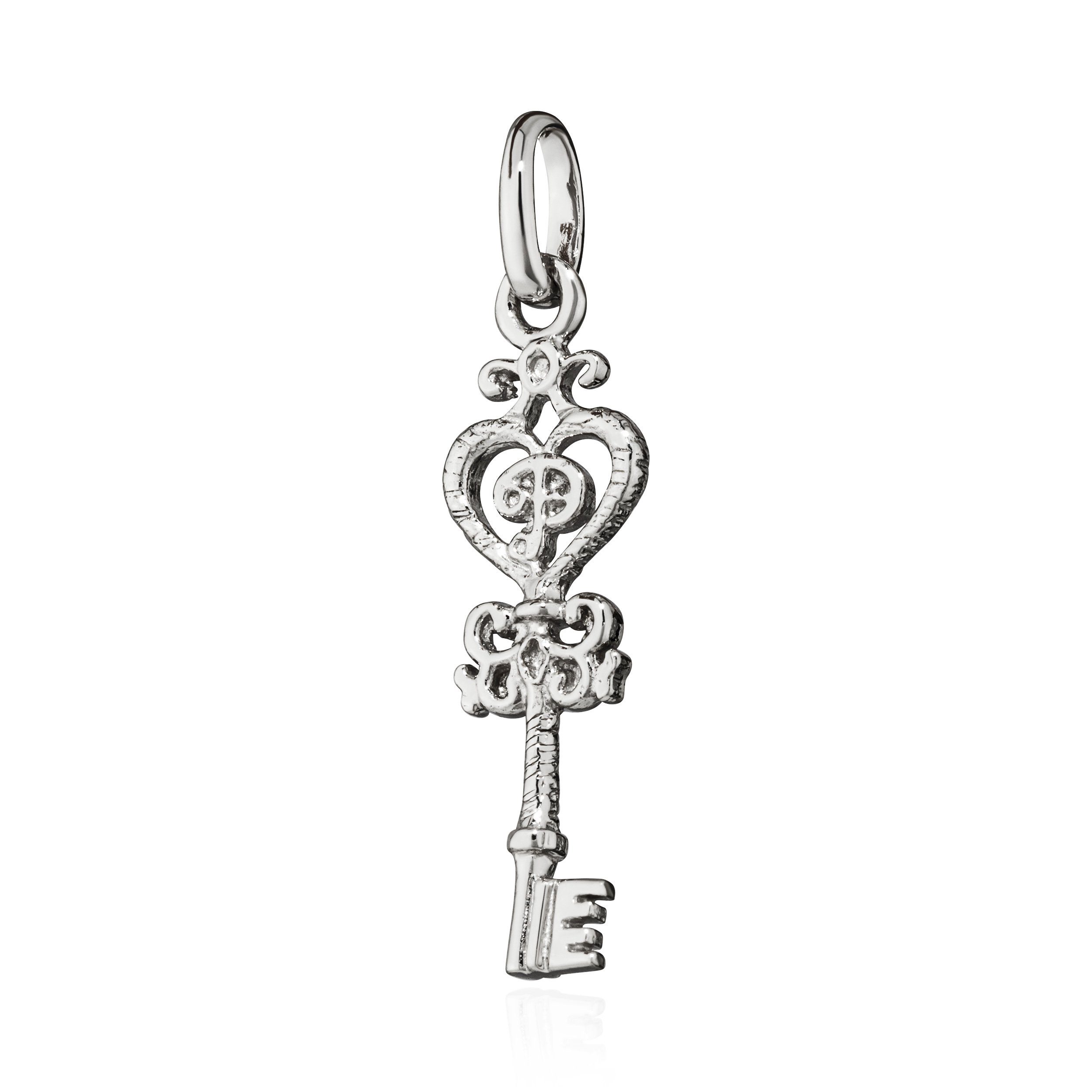 Kettenanhänger Kettenanhänger Schlüssel 925 Silber rhodiniert 22x7mm Amulett Talisman