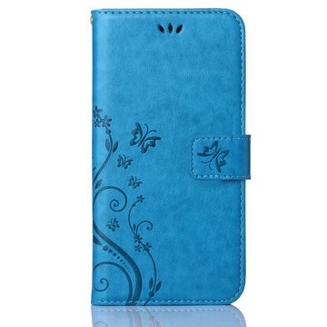 Numerva Handyhülle Bookstyle Flower für Samsung Galaxy S9 Plus, Handy Tasche Schutzhülle Klapphülle Flip Cover mit Blumenmuster