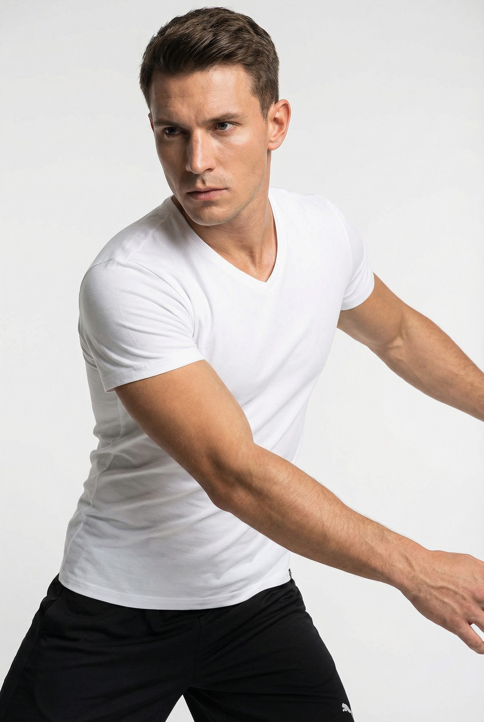 PUMA T-Shirt PUMA EVERYDAY V-NECK TEE (2er Pack) mit kurzen Ärmeln und V-Au günstig online kaufen