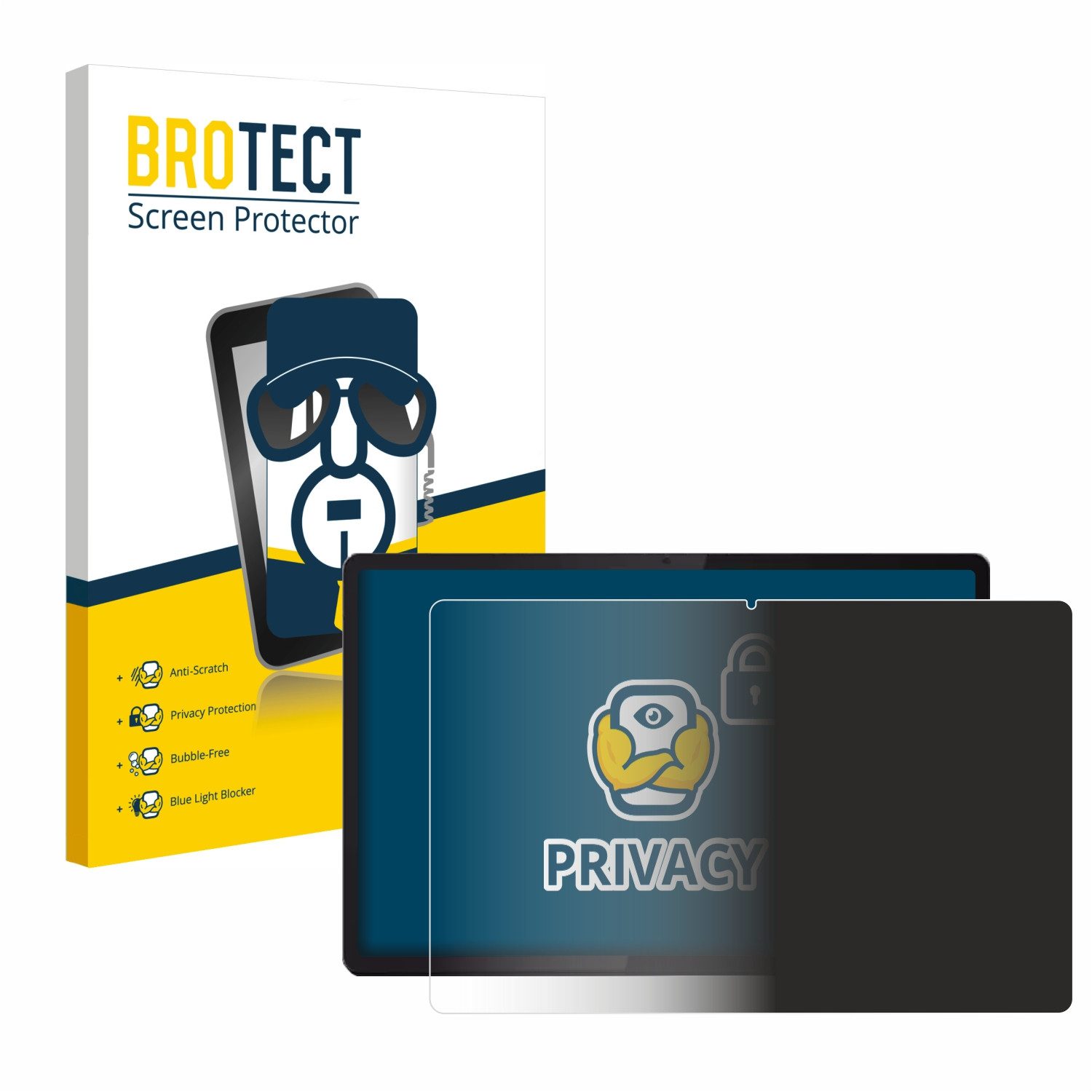 BROTECT Displayschutzfolie Sichtschutzfolie für Lenovo Idea Tab Pro 12.7", Anti-Spy Privacy Sichtschutz Blickschutzfolie Blaulicht-Schutz