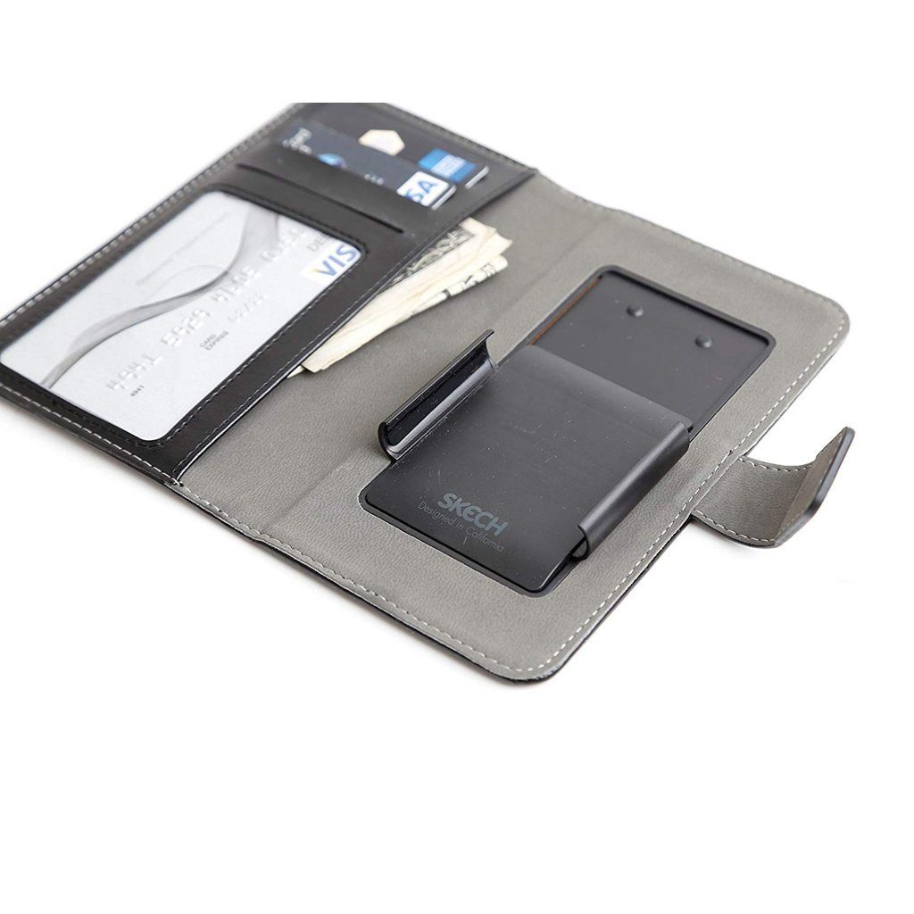SKECH Handyhülle Wallet Style für Smartphone 4,8" - 5,7" schwarz