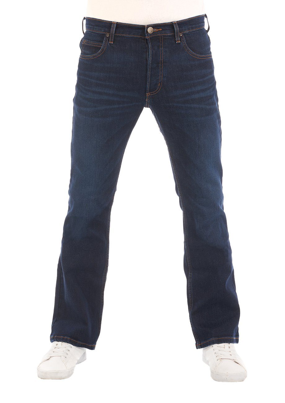 Lee® Bootcut-Jeans Herren Jeanshose Denver Boot Cut Denim Hose mit Stretch Dark Blue Elko (LSS1HDBU3)