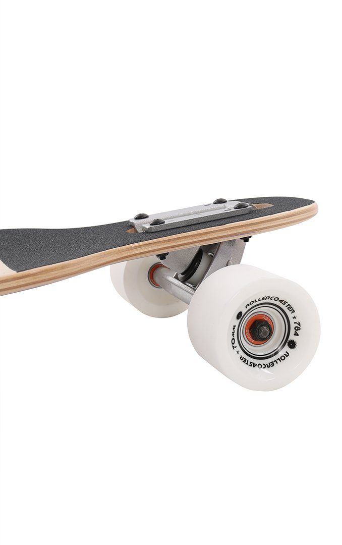 Rollercoaster Longboard PALMS + STRIPES + FEATHERS THE ONE EDITION Drop Through Longboard