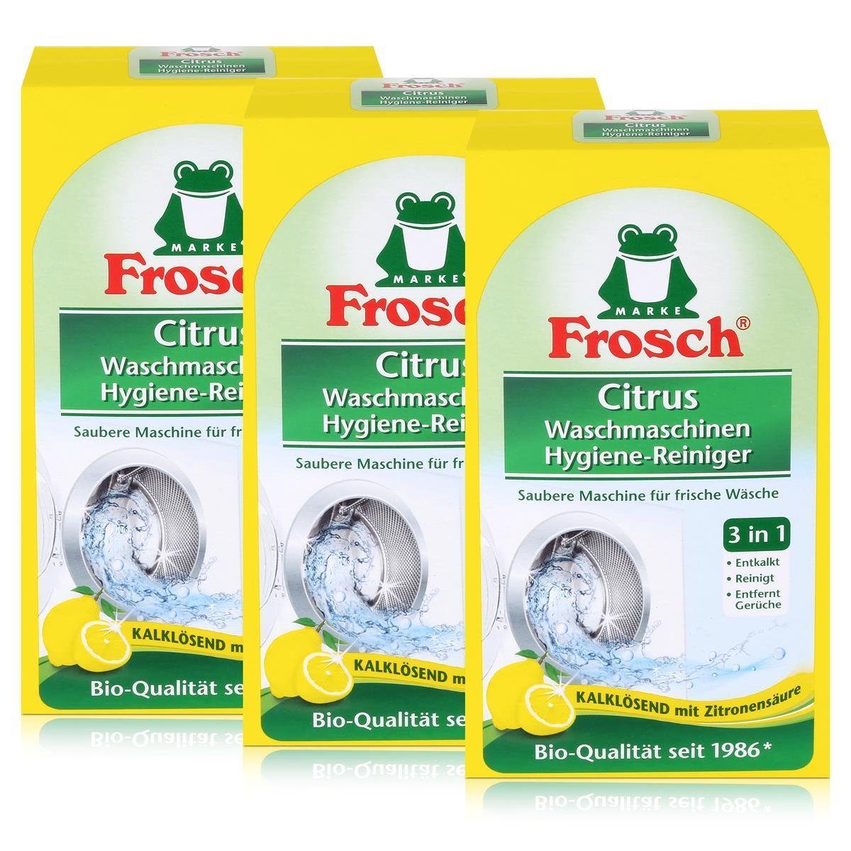 FROSCH Frosch Spezialwaschmittel 250g Hygiene-Reiniger Kalklösend Waschmaschinen P Citrus (3er 