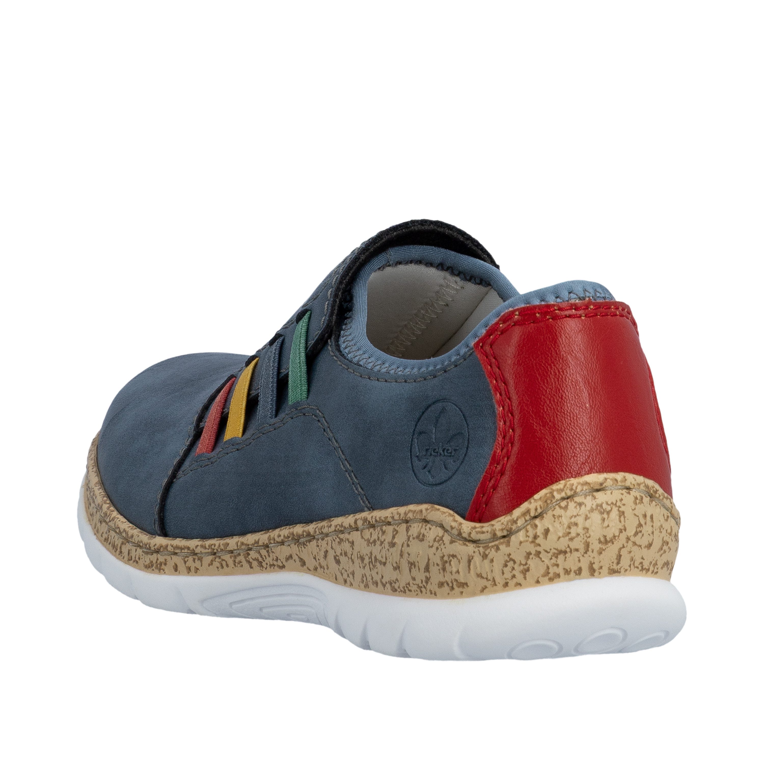 Rieker Slipper Slip-on Sneaker, Schlupfschuh, Halbschuh mit bunten Stretcheinsätzen