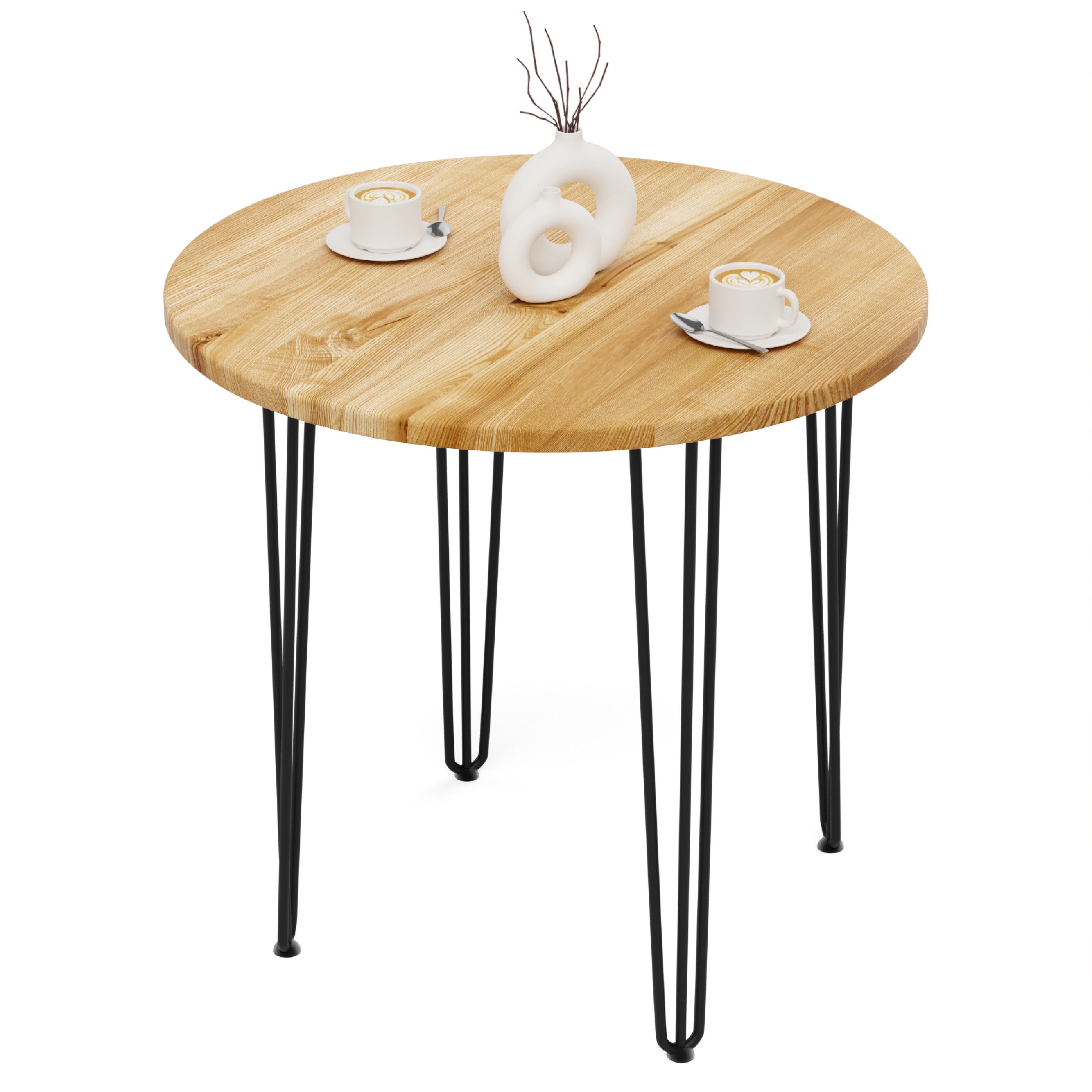 LAMO Manufaktur Esstisch Tisch rund 80 cm Stärke: 28mm, Farbe: Rustikal, Be günstig online kaufen