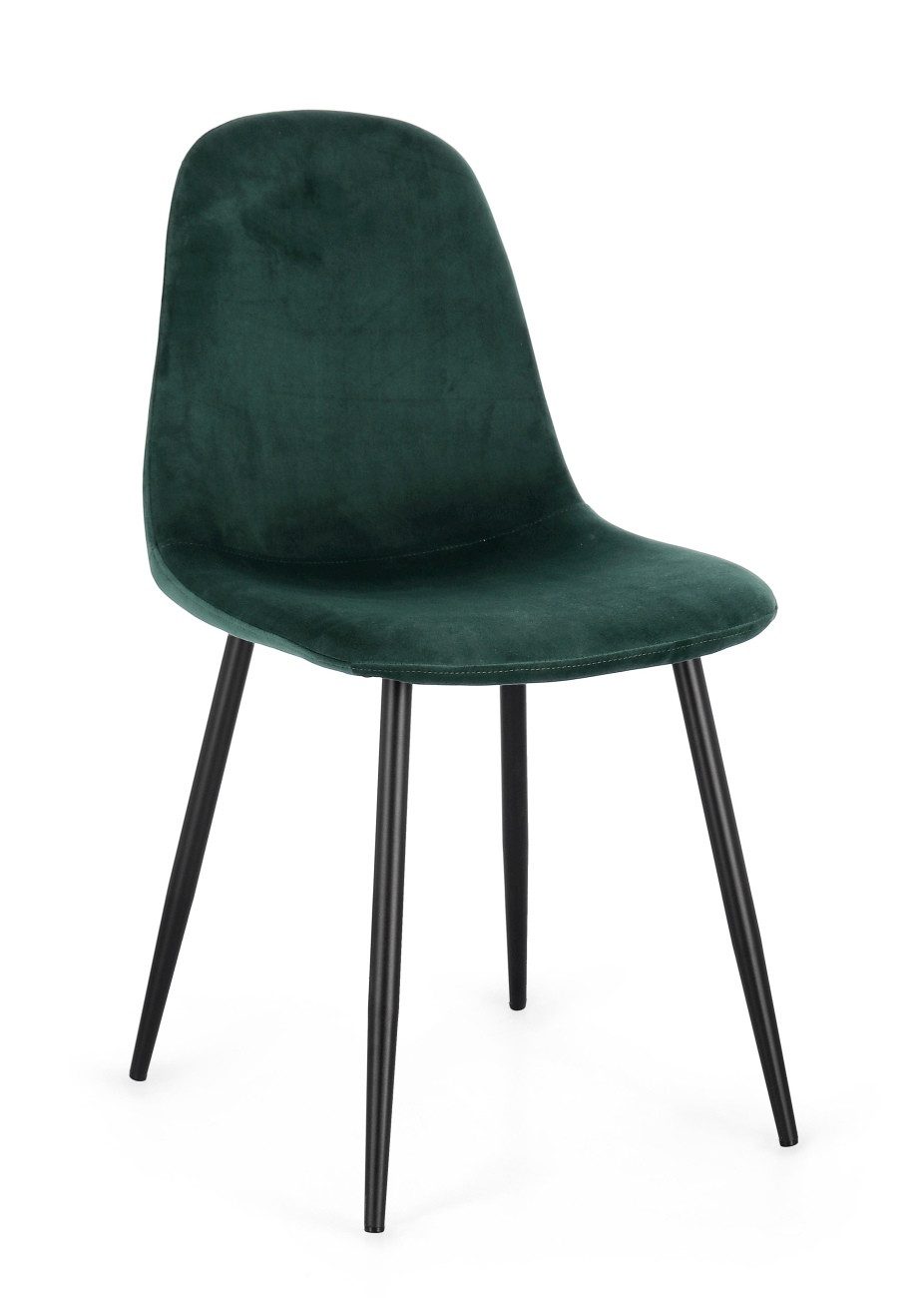 Stuhl Esszimmerstuhl New Irelia 4er-Set aus Samt, Dunkelgrün