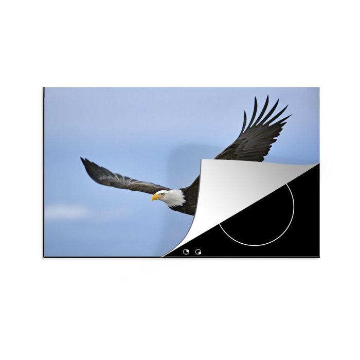 MuchoWow Herdblende-/Abdeckplatte Amerikanischer Weißkopfseeadler - Adler - Fliegen - Vögel Vinyl (1 tlg) Ceranfeldabdeckung für die küche Induktionsmatte