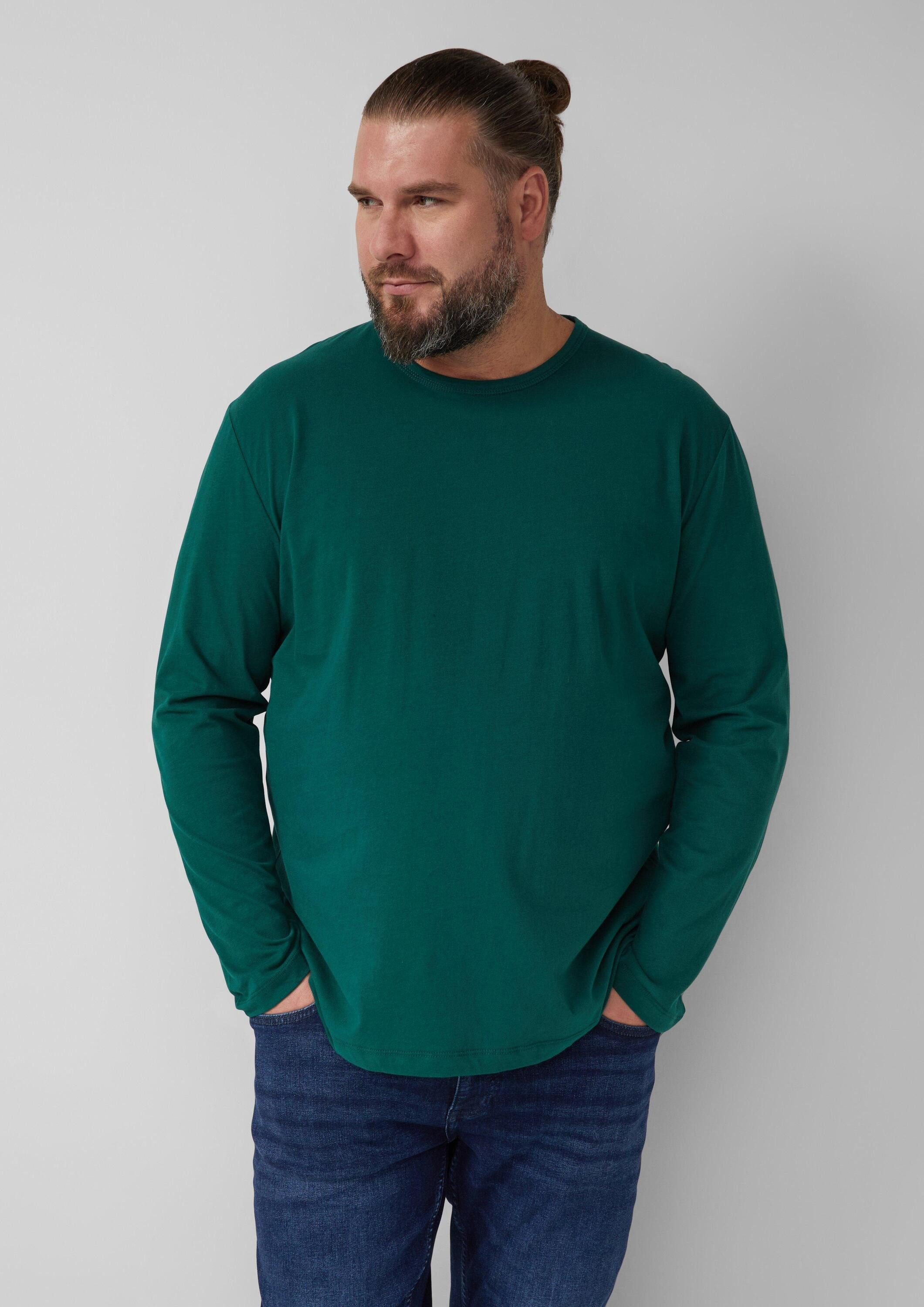 s.Oliver Langarmshirt T-Shirt Softes Longsleeve mit Crew Neck und Logo-Patc günstig online kaufen