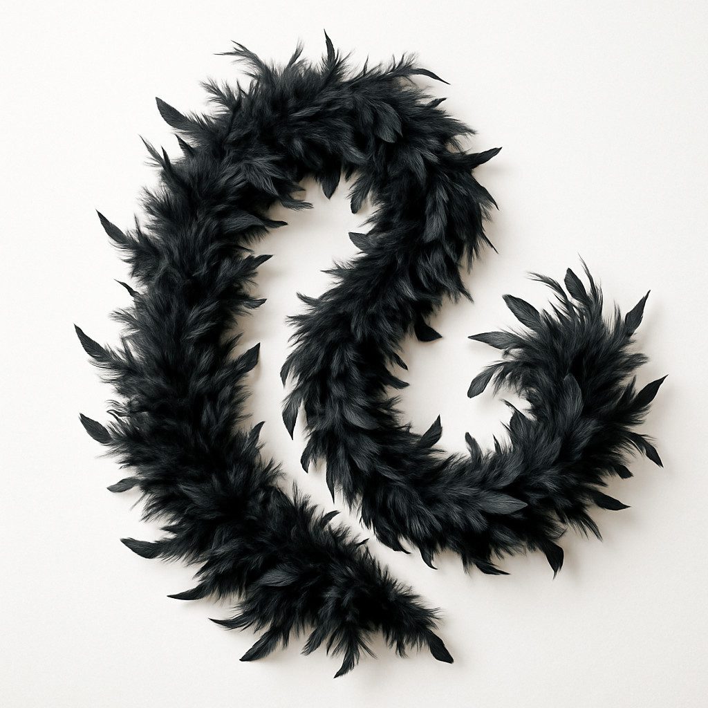 Widmann S.r.l. Kostüm-Flügel Federboa Schwarz 180 cm ca. 110 g Kostüm Zubehör Halloween, Karneval, Flauschig, elegant, vielseitig kombinierbar