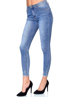 Elara High-waist-Jeans Elara Damen Jeans EL01D2 Blau-56 (8XL) (1-tlg)
