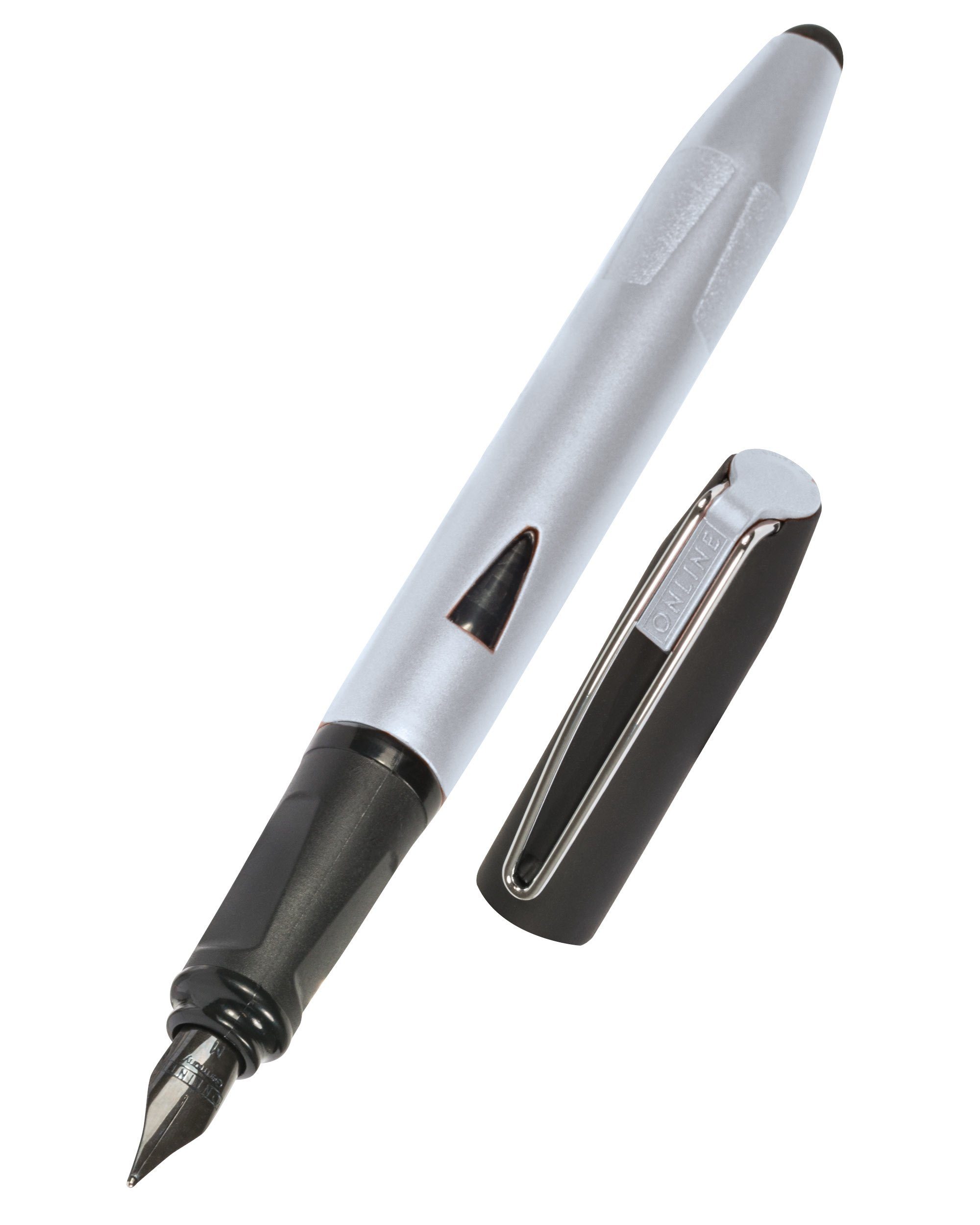 Online Pen Füller Switch Plus, ergonomisch, ideal für die Schule, mit Stylus-Tip Silber