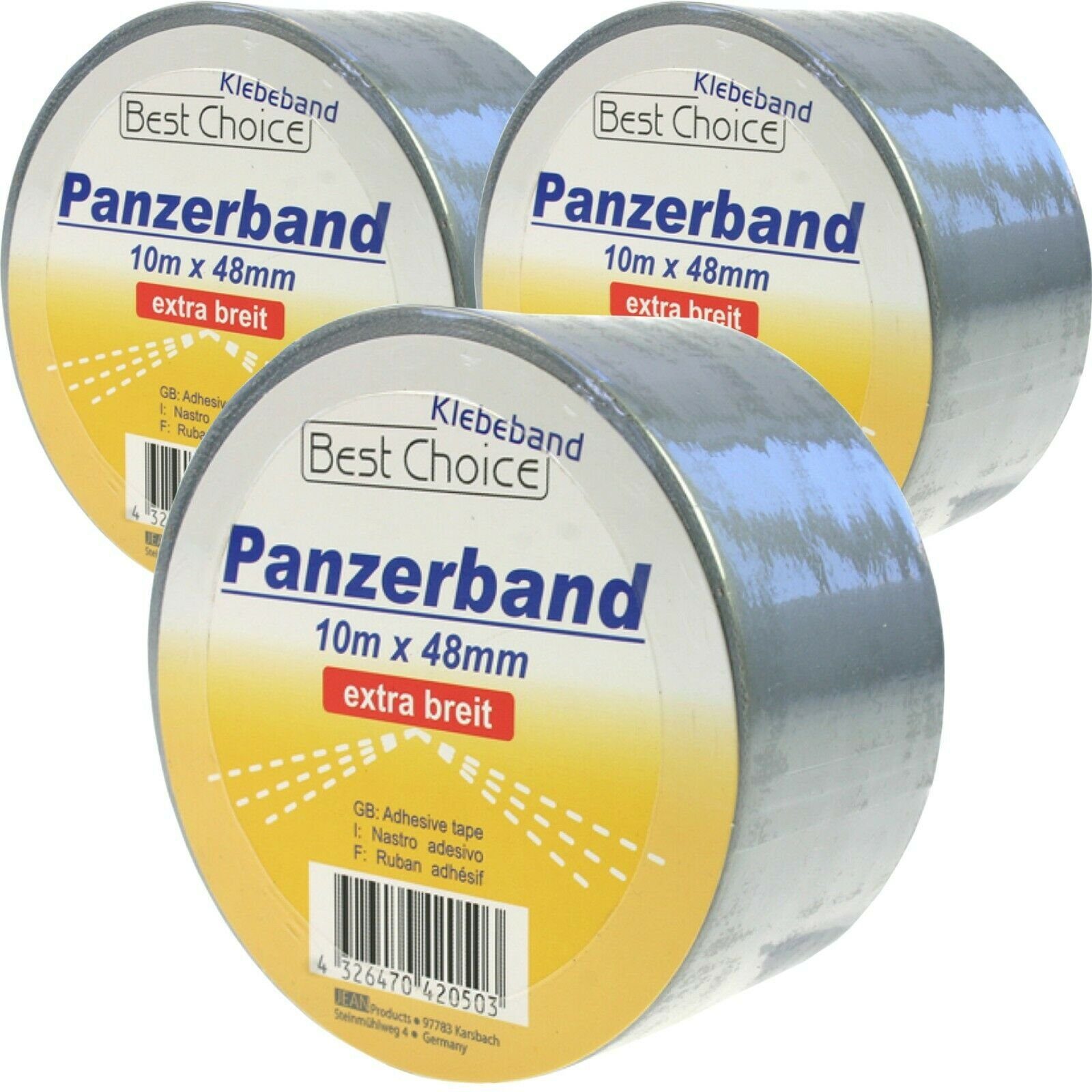 BENSON Klebeband 1- 24 Panzerband Panzertape Gaffa Tape Gewebeband (3-St) K günstig online kaufen