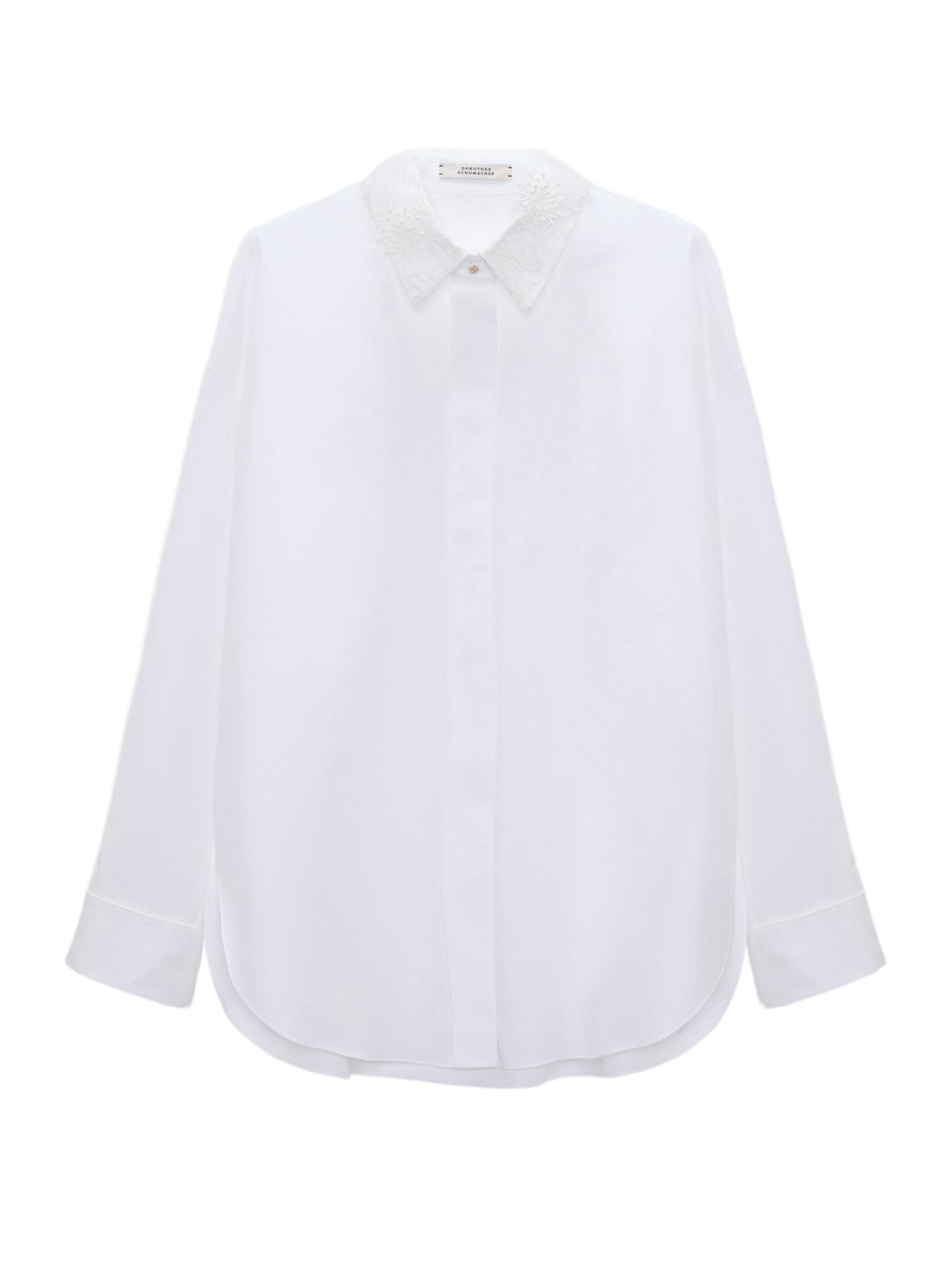 DOROTHEE SCHUMACHER Langarmbluse weiß,Casual,Baumwolle,Unifarben,Hemdblusenkragen,Lang,Oversized