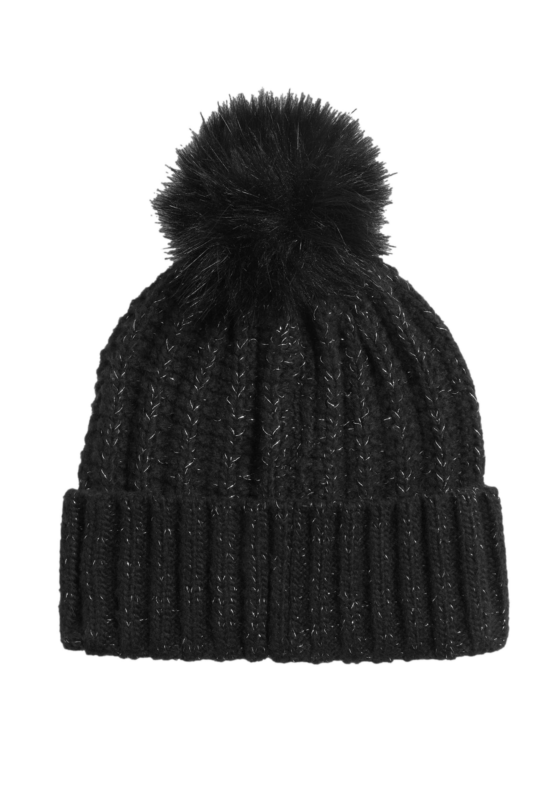 Bommelmütze Lipsy Gerippte Bommelmütze in Schimmeroptik