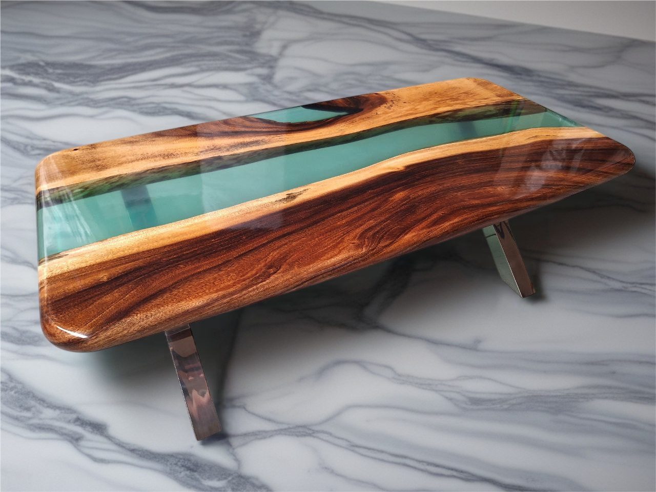 JVmoebel Esstisch Design-Esstisch mit kunstvoller Epoxidharz-Oberfläche SOFORT (Epoxid-Tisch), Made in Europa