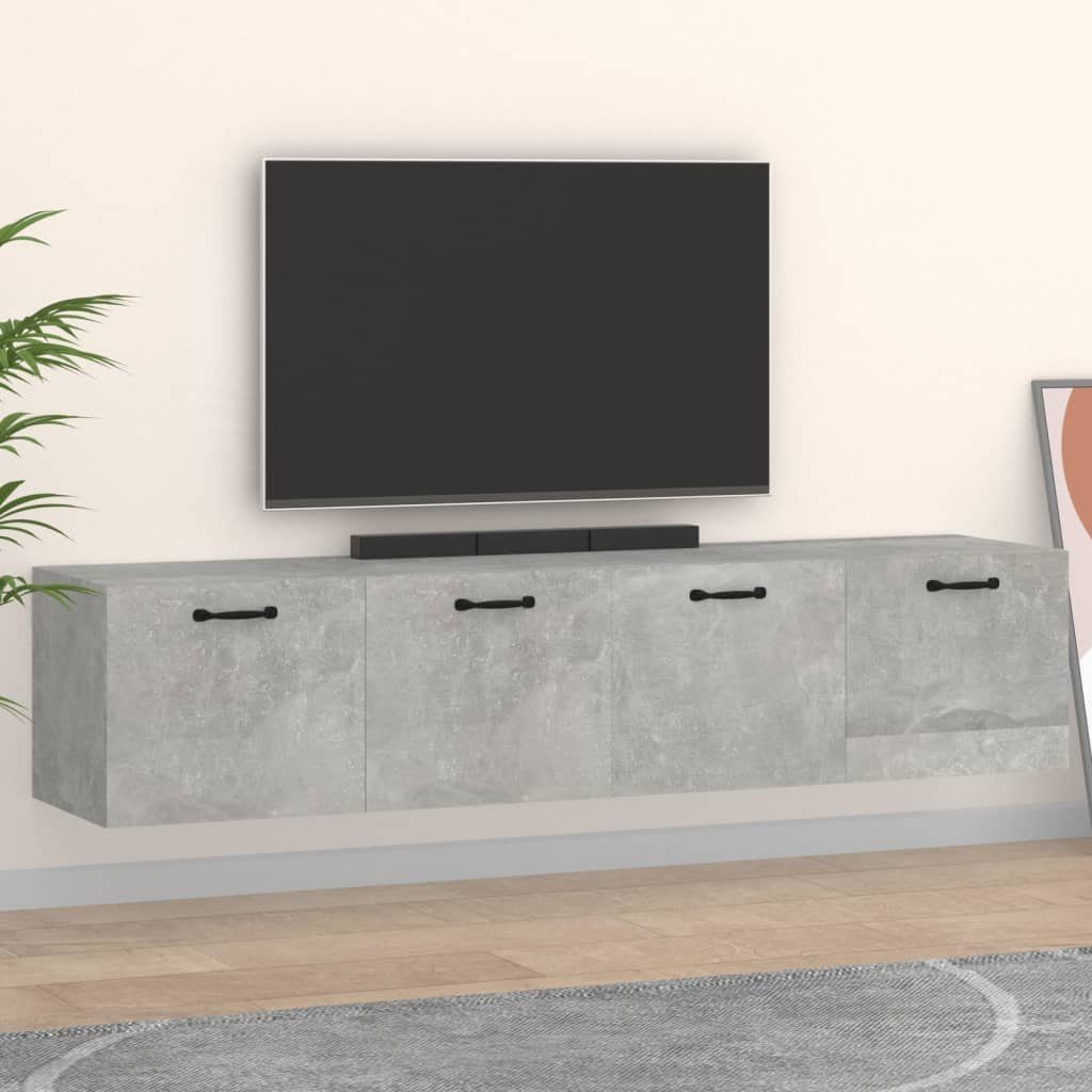 vidaXL Schranksystem Wandschränke 2 Stk. Betongrau 60x36,5x35 cm Holzwerkstoff (1-St)