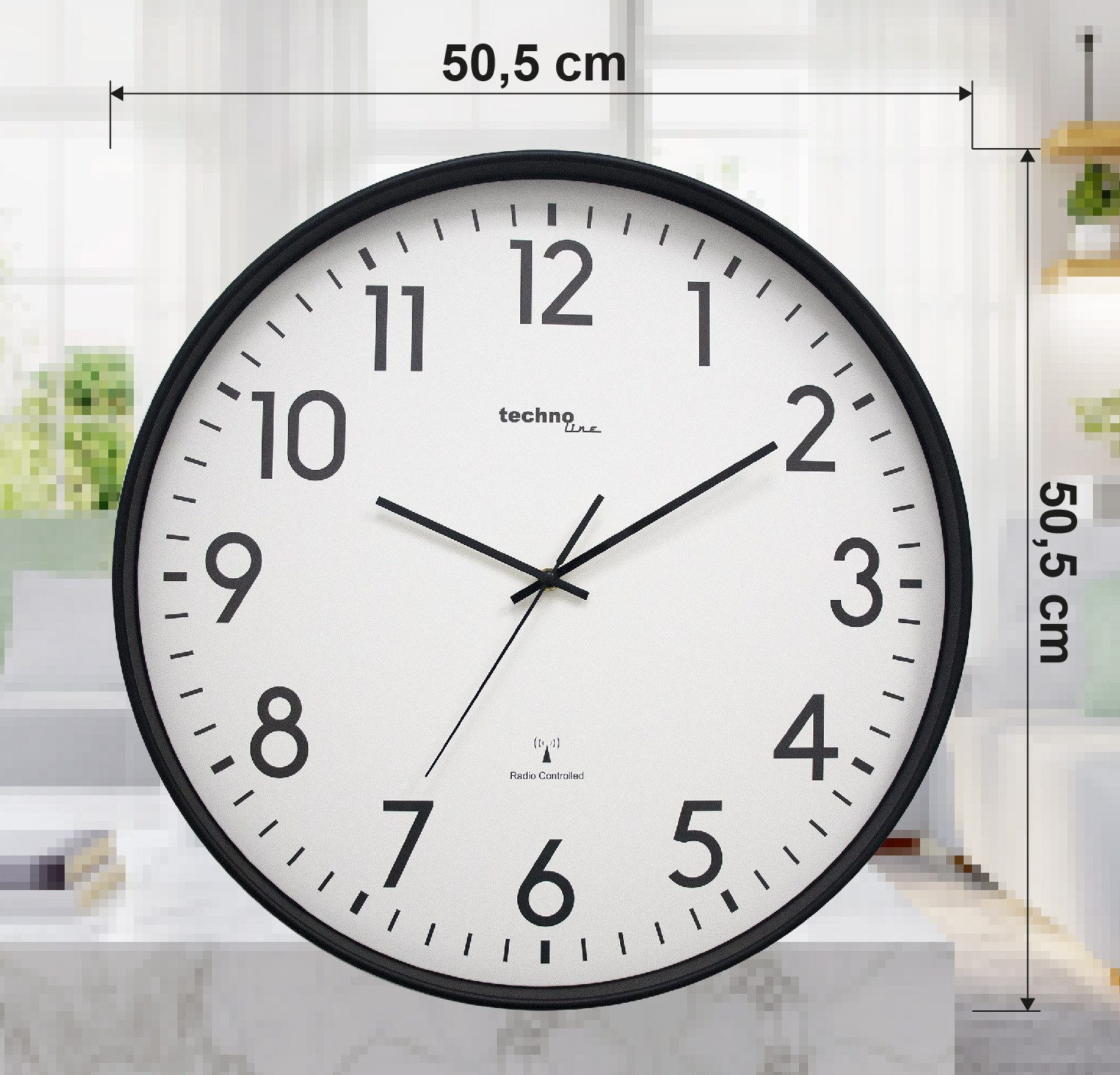 technoline Funkwanduhr WT 8998 (mit großer Anzeige Ø 50,5cm) – Bild 4 von 4