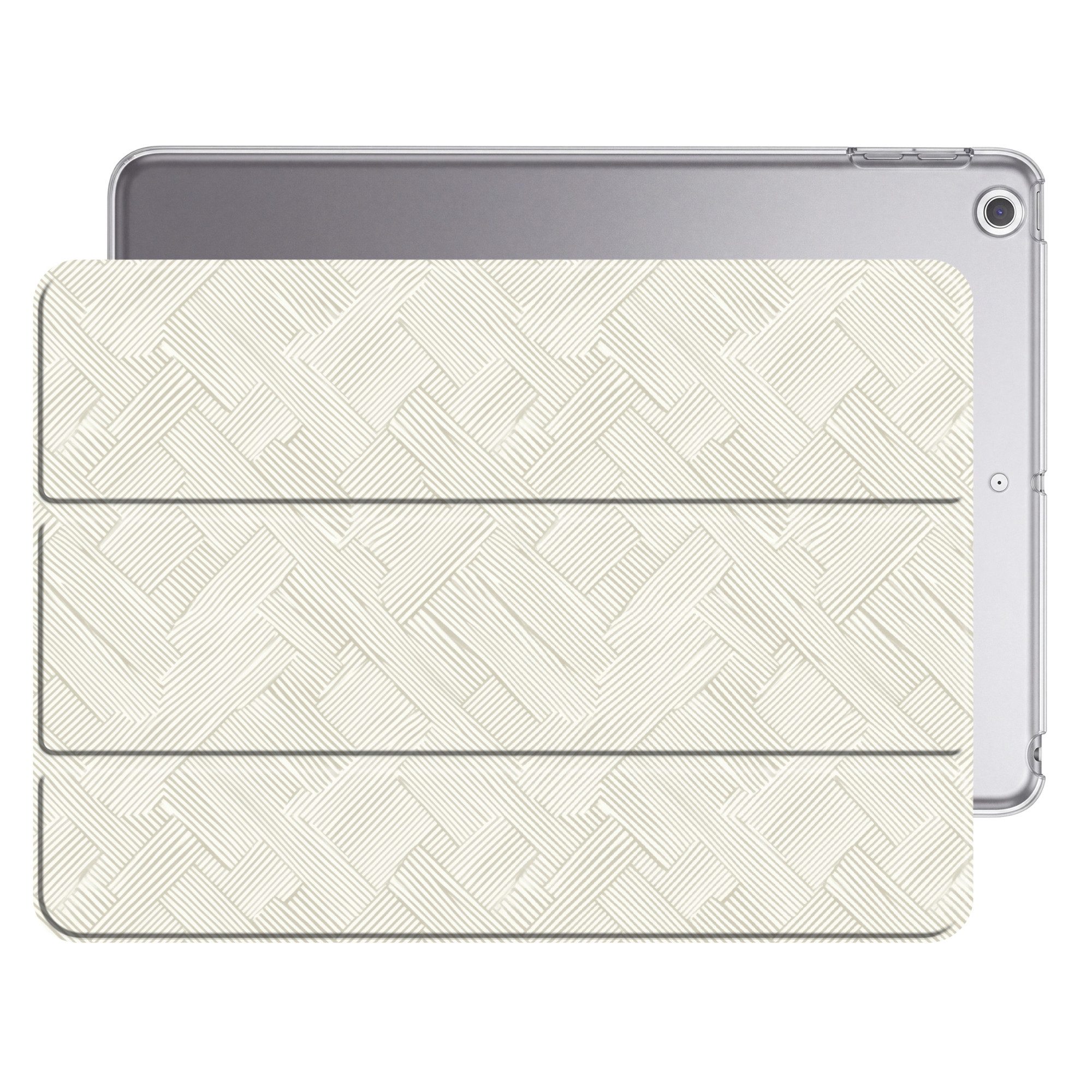 OnlyWow Tablet-Hülle iPad 2021 (9th gen) Textur - Abstrakt - Beige, Smart Cover, Rundumschutz, Slim Case, Design