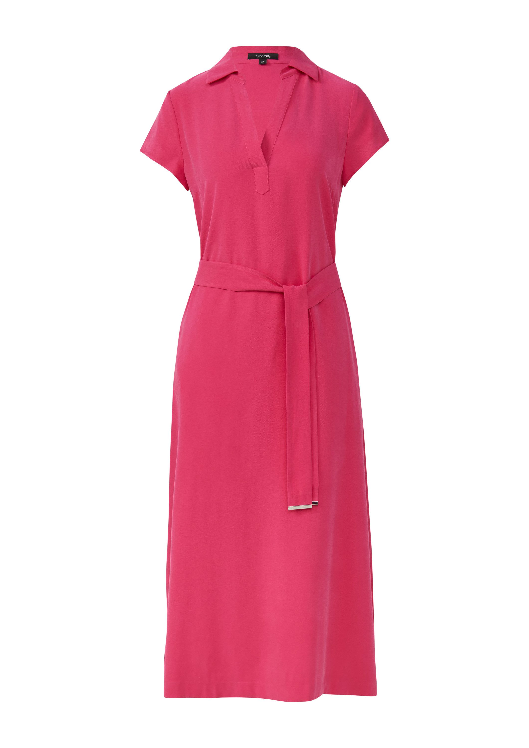 comma Midikleid Kleid Kurzärmeliges Midikleid aus Viskosemix mit V-Ausschni günstig online kaufen
