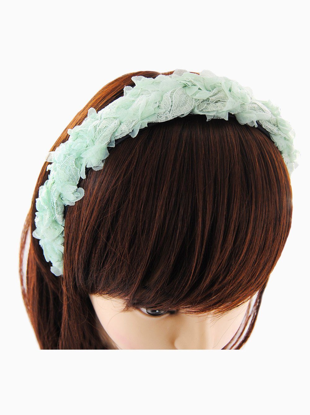 axy Haarreif Haarreif Vintage Haareifen Look Blumenkranz Damen mit Look, Hochzeit Haarband Weissgrün zur