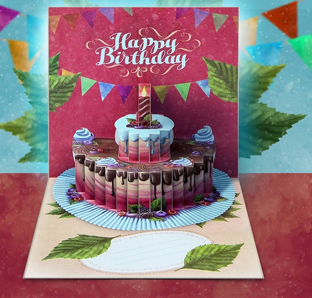 UNIQARD Glückwunschkarte Popup Karte 3D Karte - Außergewöhnliche Grußkarten  zum Geburtstag - Geschenkideen, ideal für Gutscheine & Geldgeschenke - Für  Kinder & Erwachsene (Englisch), 20x20 cm