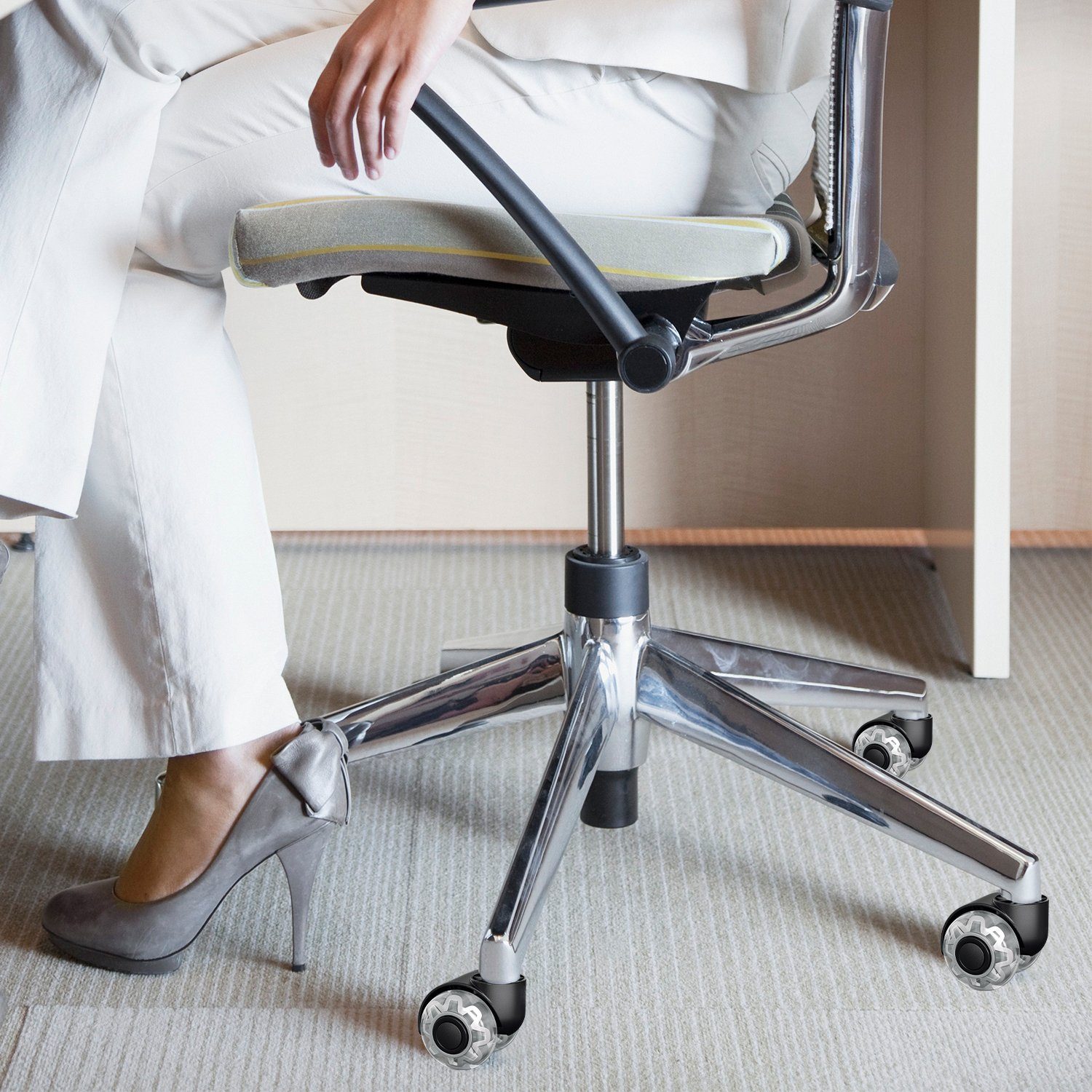 (10-St) Hartboden-Rollen Stuhlrolle Bürostuhl,leise für Stuhlrolle Gimisgu 10 Bürostuhlrollen,