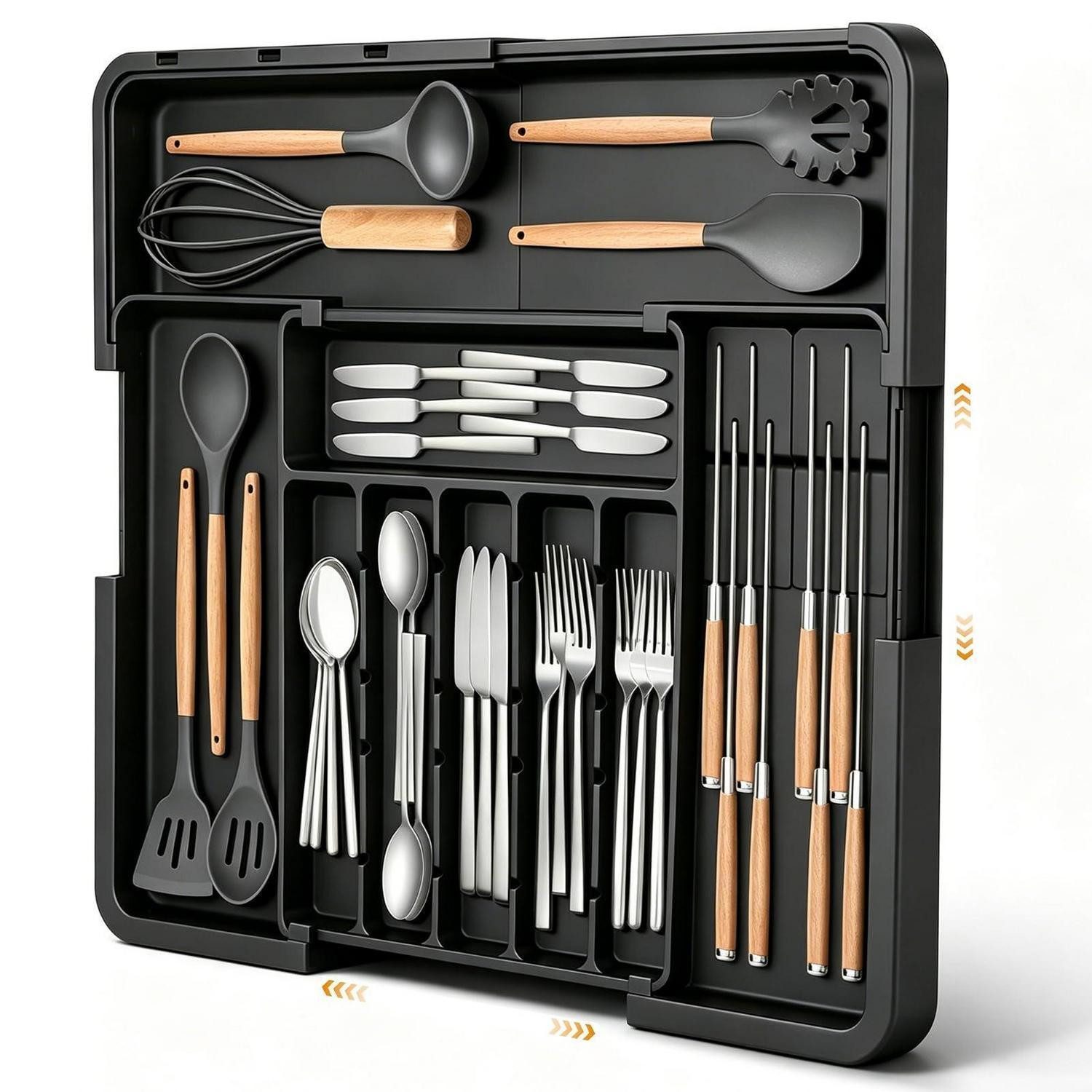 LuxusKollektion Besteckeinsatz Schubladen Organizer Küche Besteckkasten (1 St)