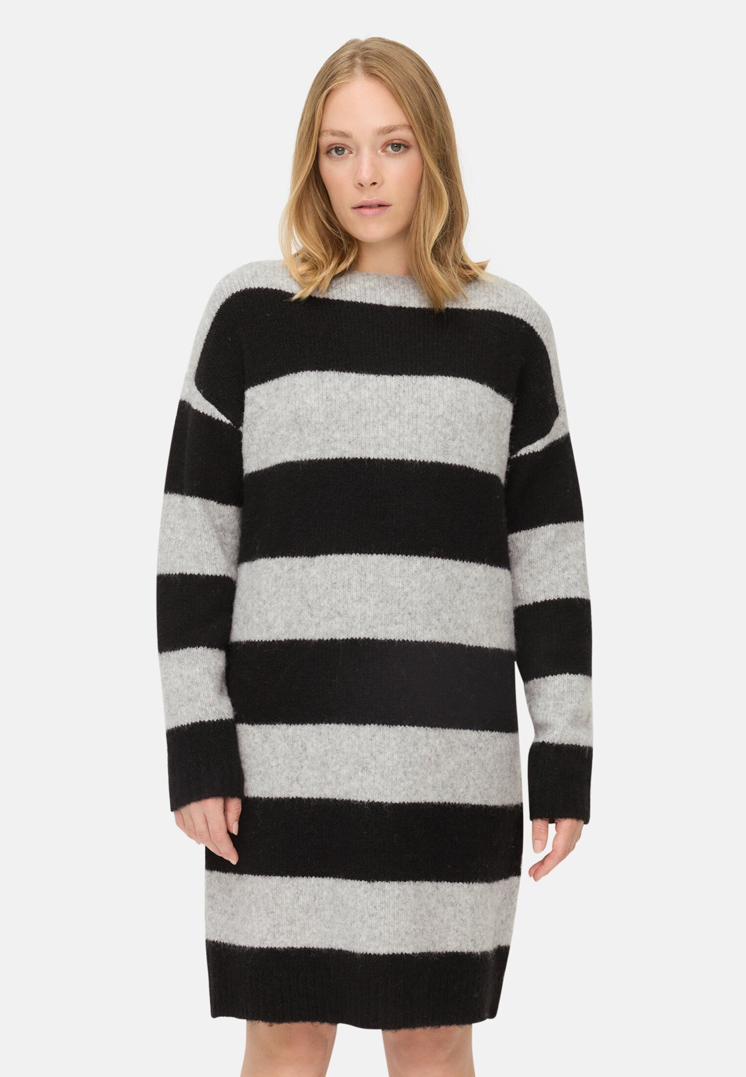 camel active Strickkleid aus recyceltem Material Langarm Rundhals günstig online kaufen