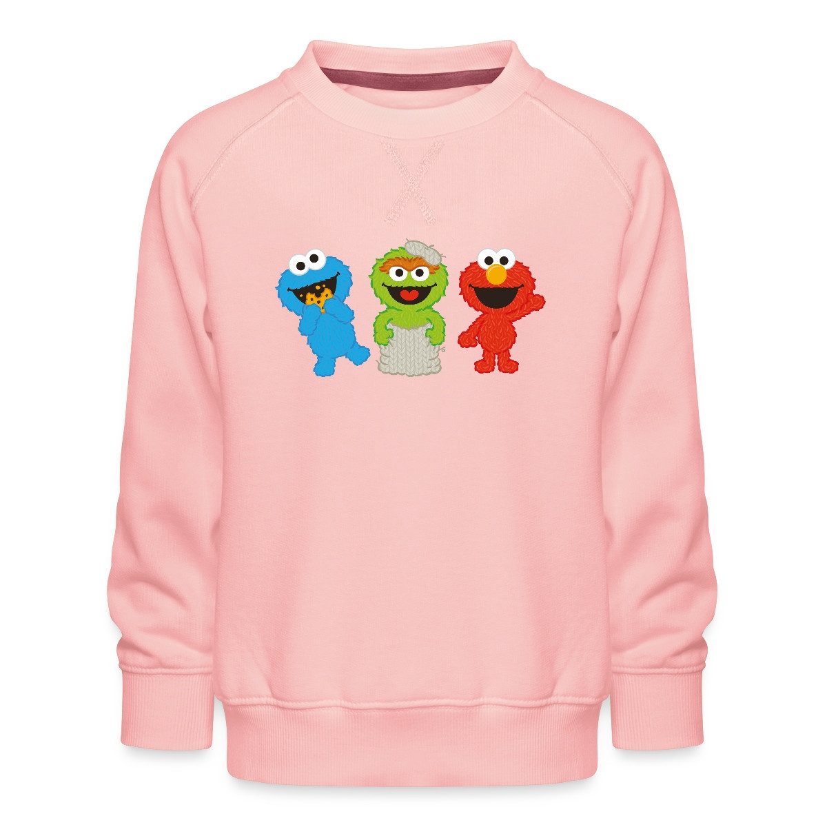 Spreadshirt Sweatshirt Sesamstraße Baby Krümelmonster, Oscar & Elmo Kinder Premium Pullover (1-tlg)