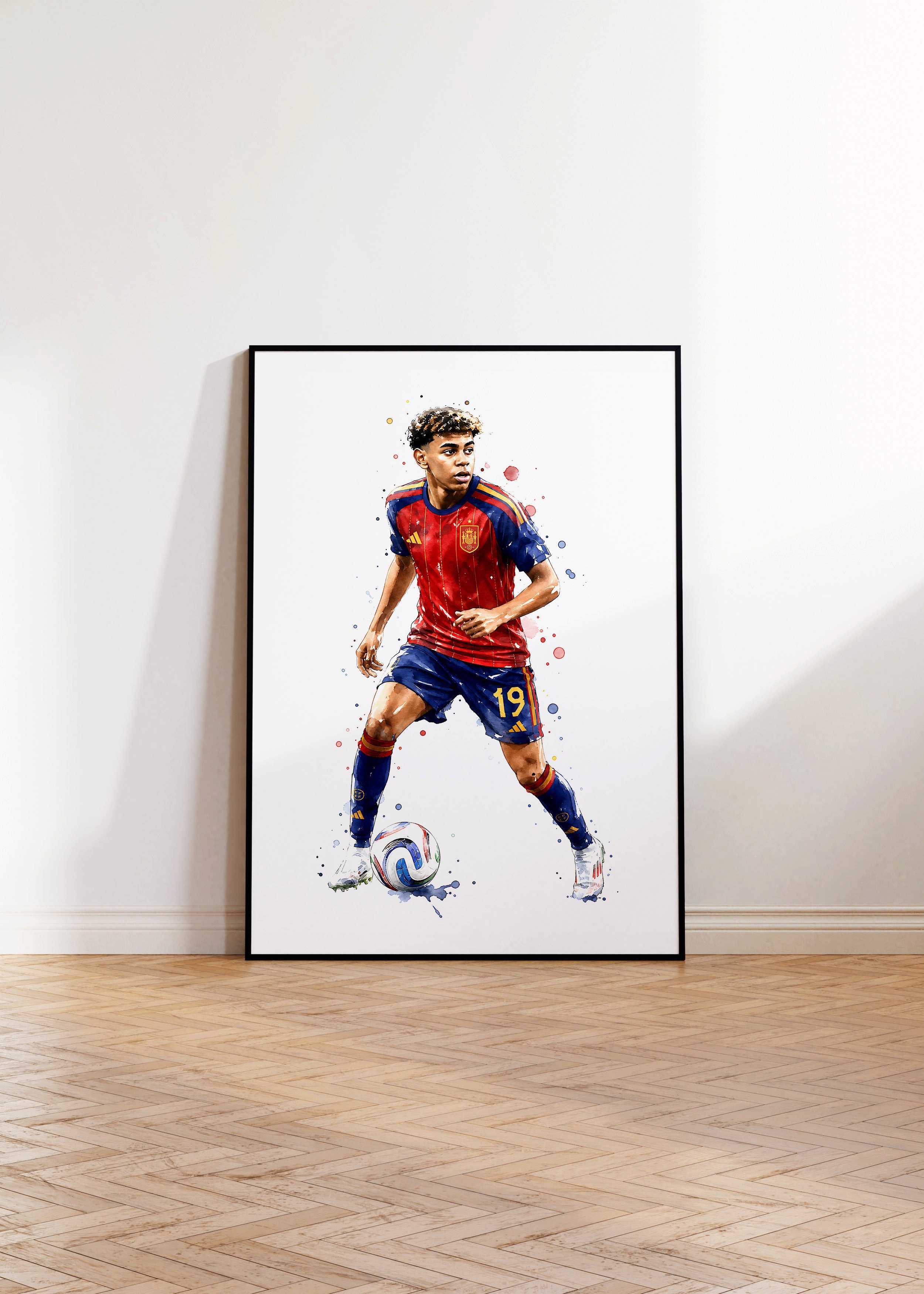 JUSTGOODMOOD Poster Spanien Fussball Geschenkidee Aquarell Sport Wandbild Deko Print ohne, (1 St) – Bild 4 von 5