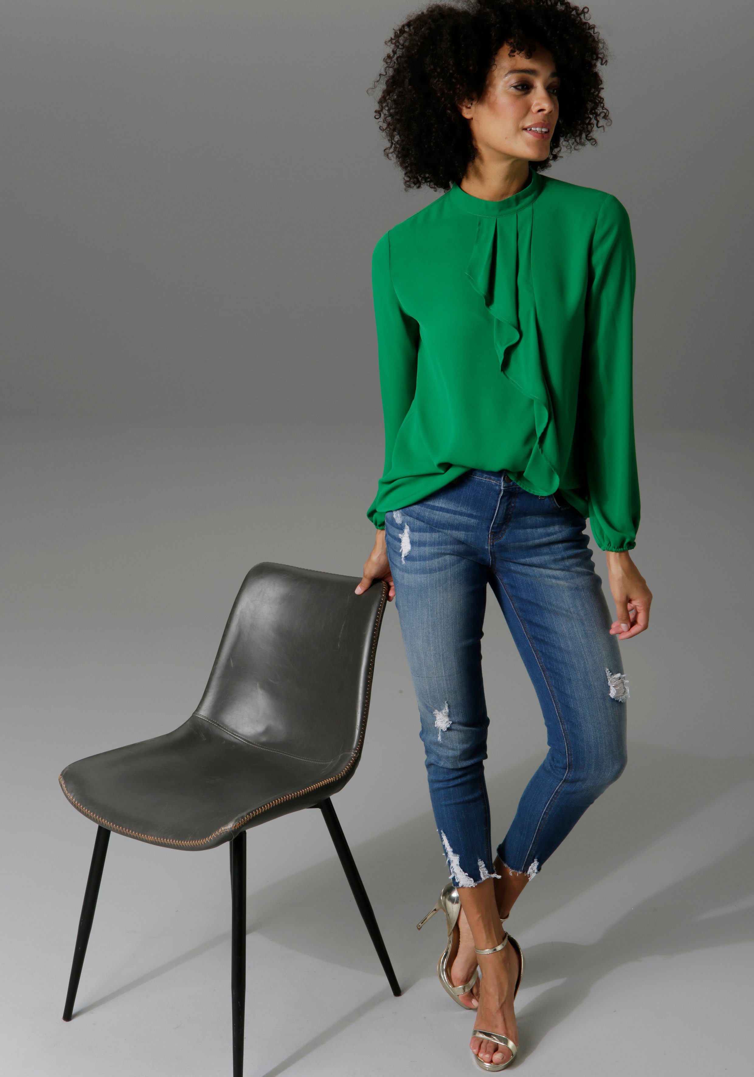 Grüne lange Blusen für Damen kaufen » Grüne Longblusen | OTTO