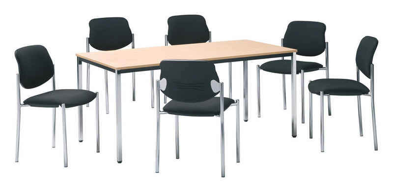 Nowy Styl Konferenztisch, Tisch 1800 x 800 mm chrom / Buche