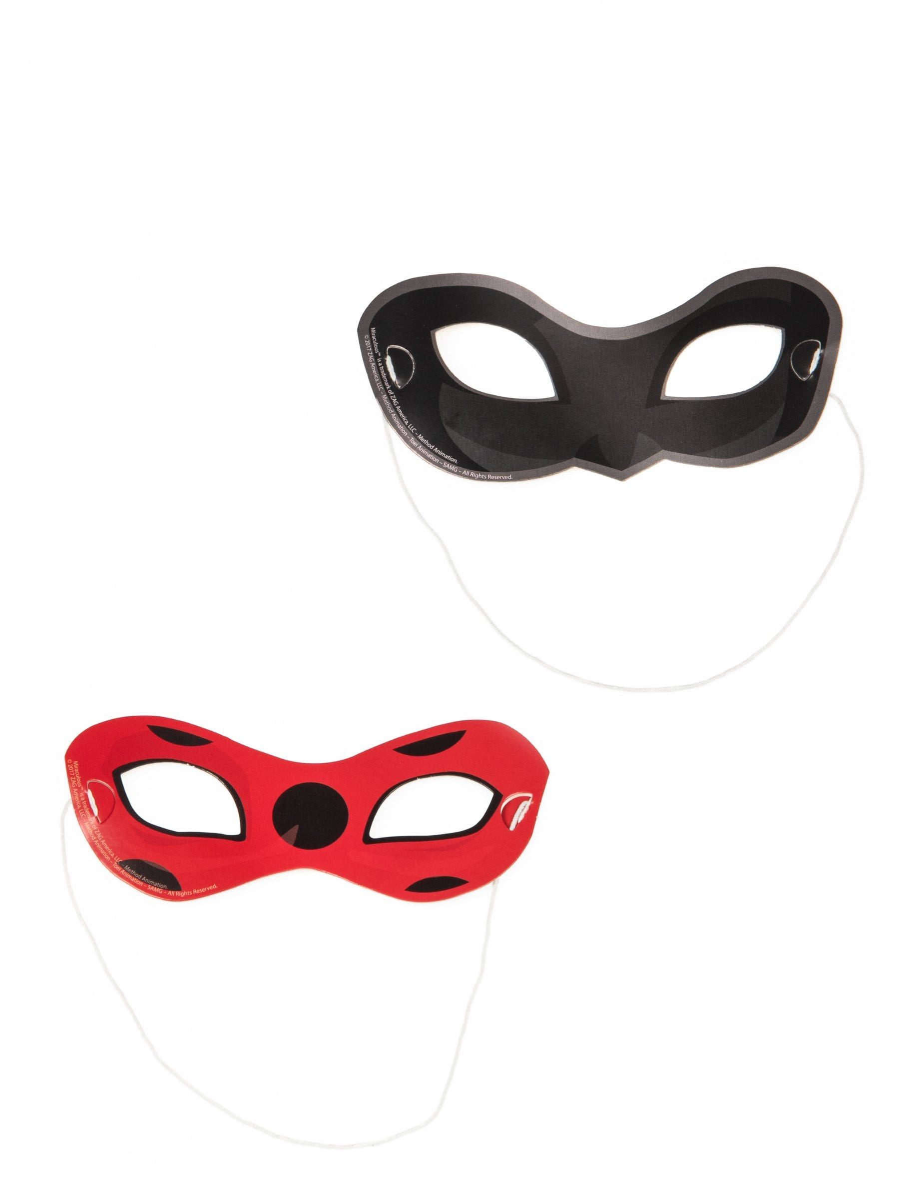 Riethmüller Kostüm Miraculous-Augenmasken 8 Stück schwarz-rot