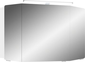 Saphir Spiegelschrank Cassca Sprint Badschrank, 3 Spiegeltüren, 6 Einlegeböden, 100 cm breit inkl. LED-Beleuchtung, Türdämpfer, Schalter-/Steckdosenkombination