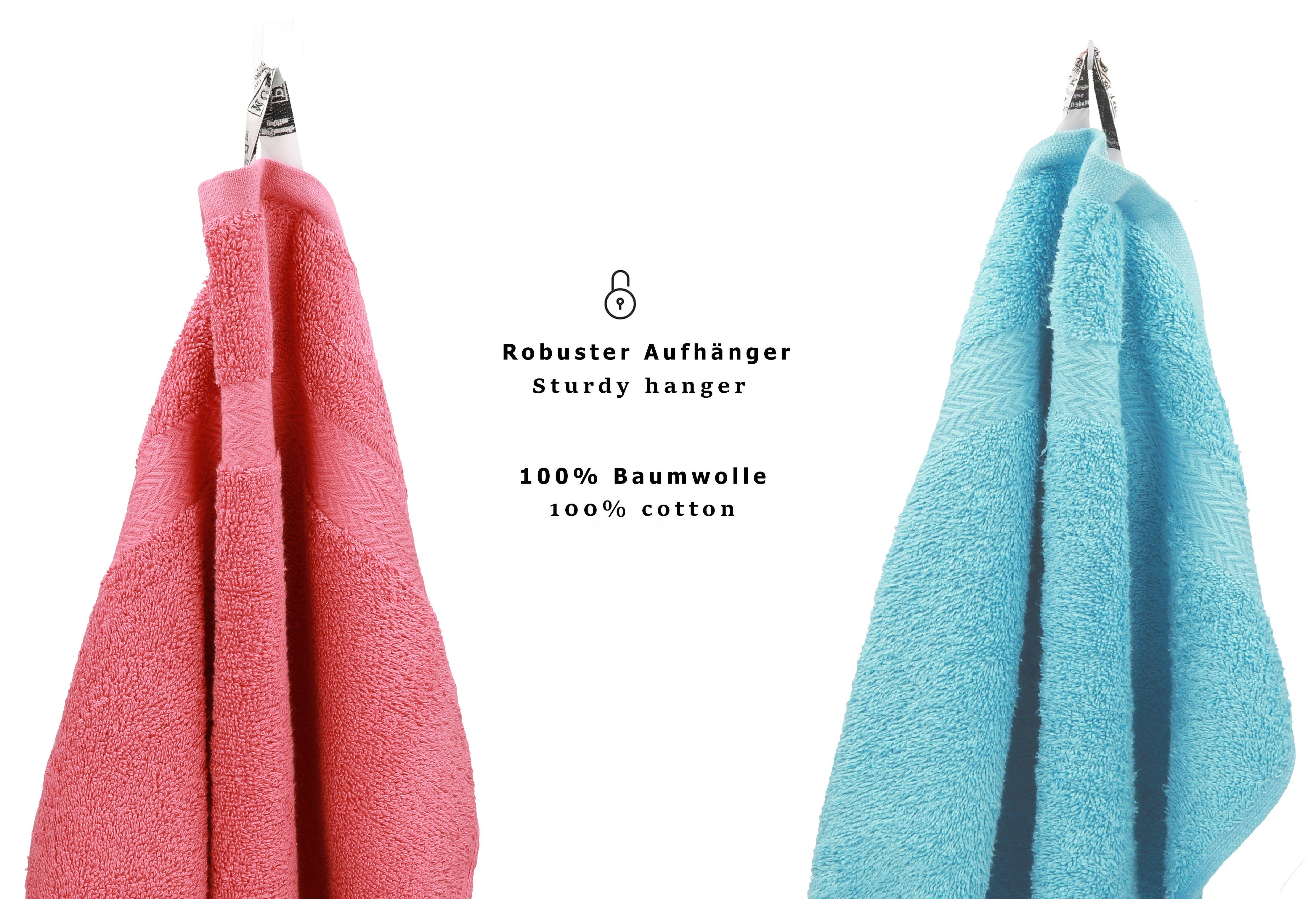 Betz Premium Set Handtuch Himbeere/Ocean, Set Baumwolle, 12-TLG. (12-tlg) Handtuch