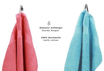 Betz Handtuch Set 12-TLG. Handtuch Set Premium Himbeere/Ocean, Baumwolle, (12-tlg)