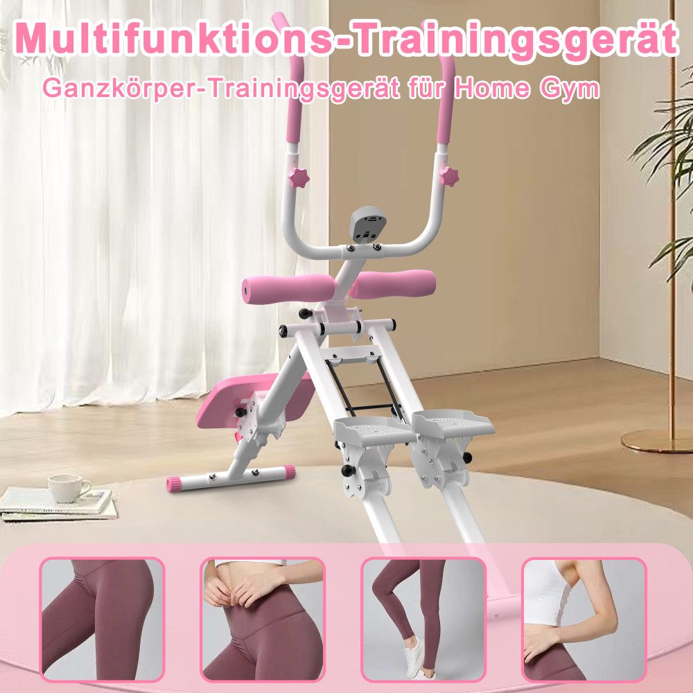 BBG Bauchtrainer 2-in-1 Treppenstepper Bauchtrainer für Zuhause, faltbares Ganzkörper-Trainingsgerät aus Stahl Q235 für Home Gym