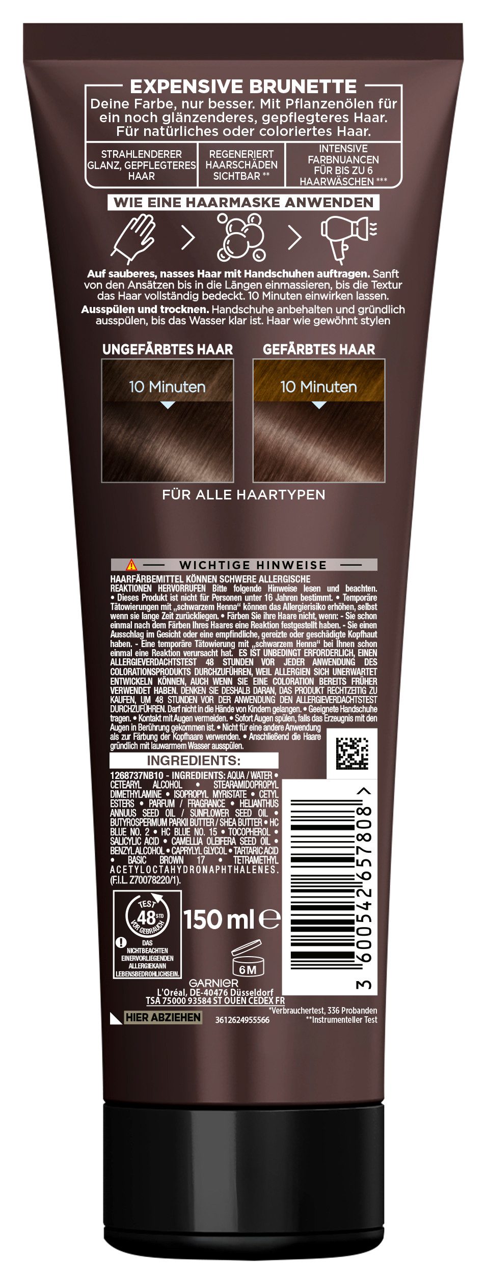 GARNIER Coloration Garnier Olia Gloss Tinted Hair Mask, Für getöntes Haar, 150 ml Größe, mit Tocopherol, angenehmer Duft