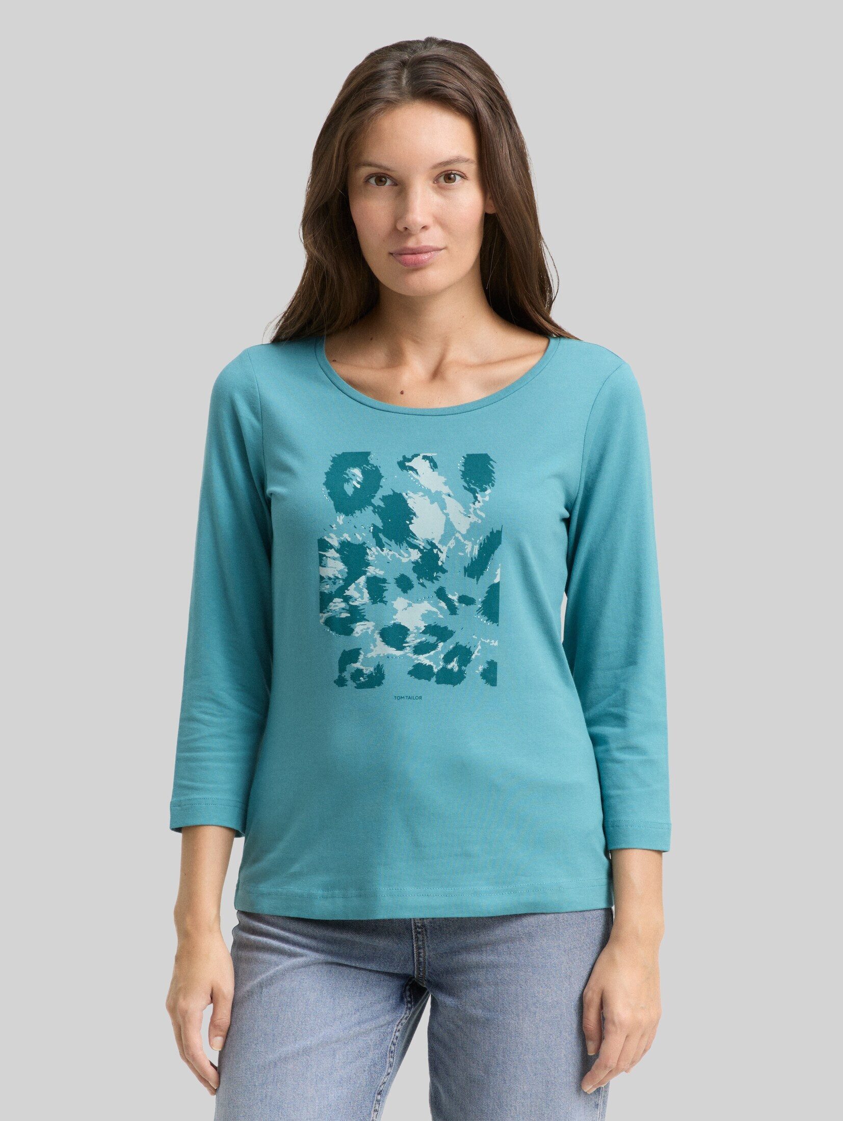 TOM TAILOR 3/4-Arm-Shirt T-Shirt Langarmshirt mit Print