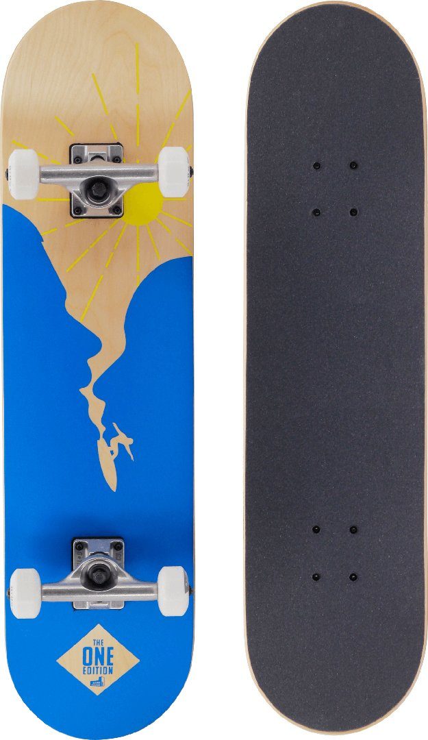 Skateboard ROLLERCOASTER FEATHERS + ICECREAM + PALMS + SURFER THE ONE EDITION Skateboard